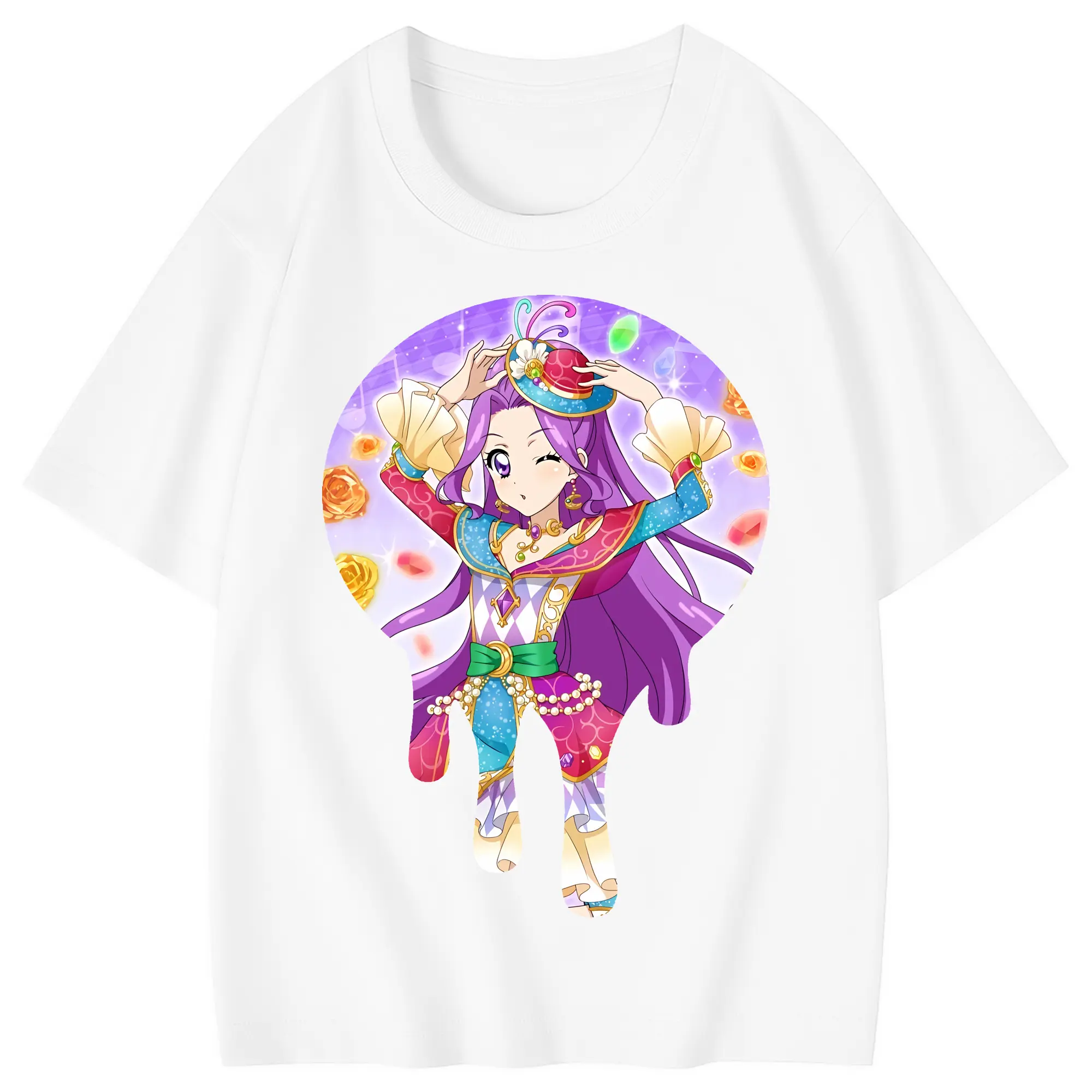 アイカツ グッズ 神崎 美月 - 綿100％ キッズTシャツ ・ フロントプリント ・ 快適 通気性 ・ スポーツ カジュアル 散歩用