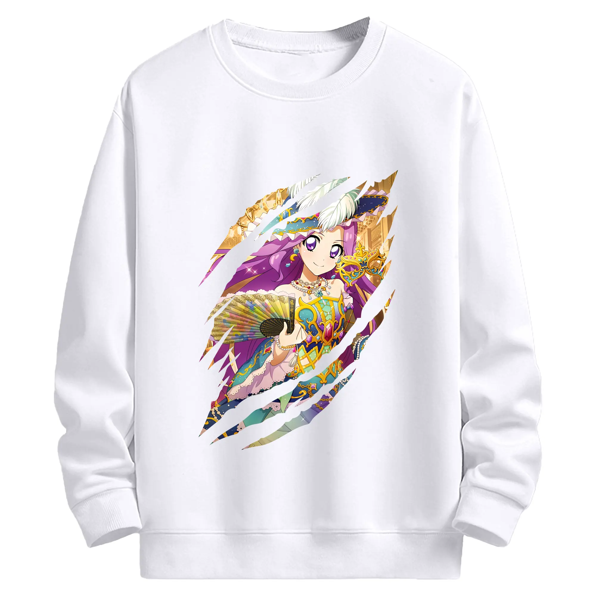 アイカツ グッズ 神崎 美月 - 高品質 クルーネック スウェット ・ コットン59％ ポリエステル41％ ・ ユニセックス 長袖 トレーナー ・ カジュアル デイリー スポーツ 散歩用