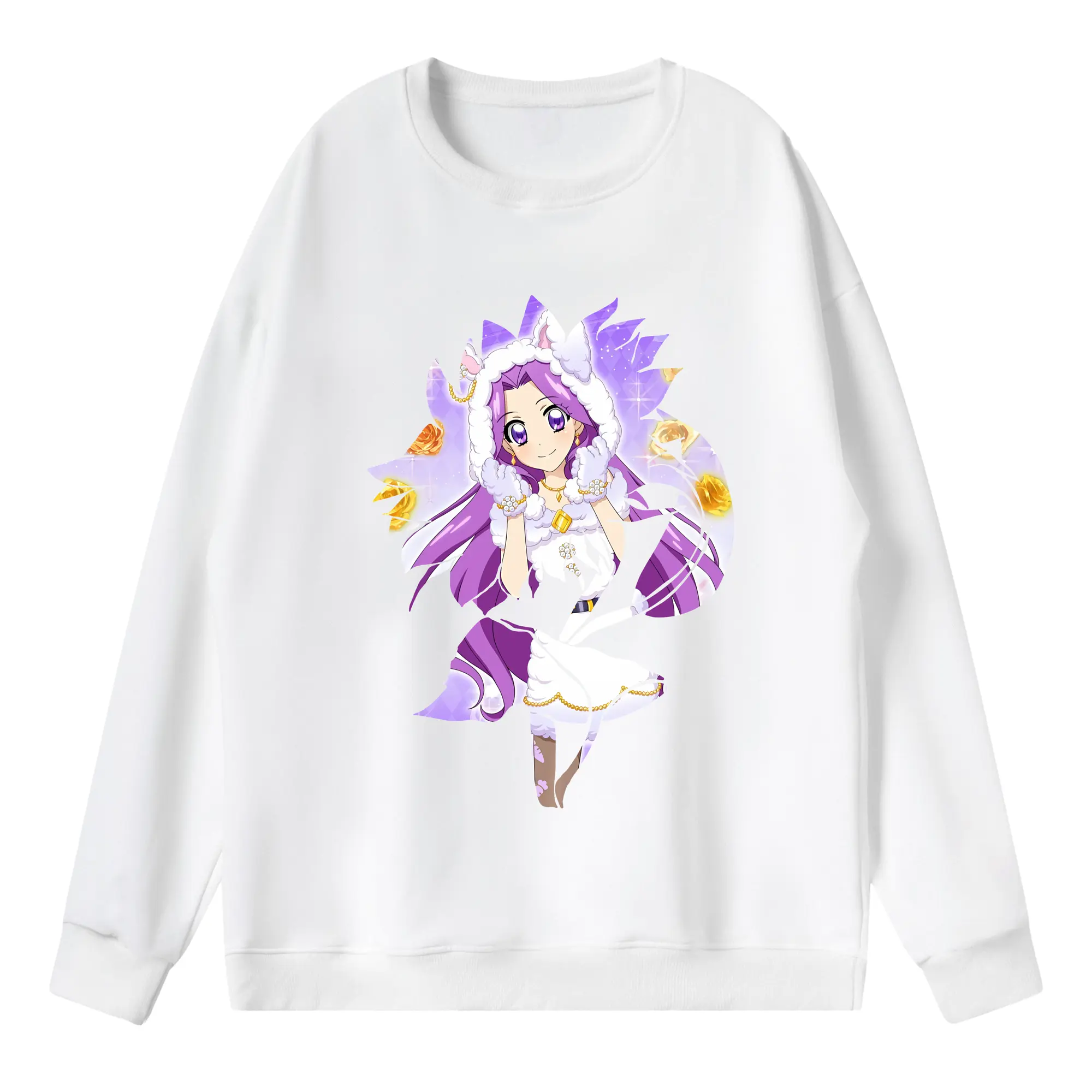 アイカツ グッズ 神崎 美月 - 薄手 クルーネック スウェット 裏毛260g · ポリエステル 春秋向け カジュアル 男女兼用 · トレーナー デイリー スポーツ 散歩に最適