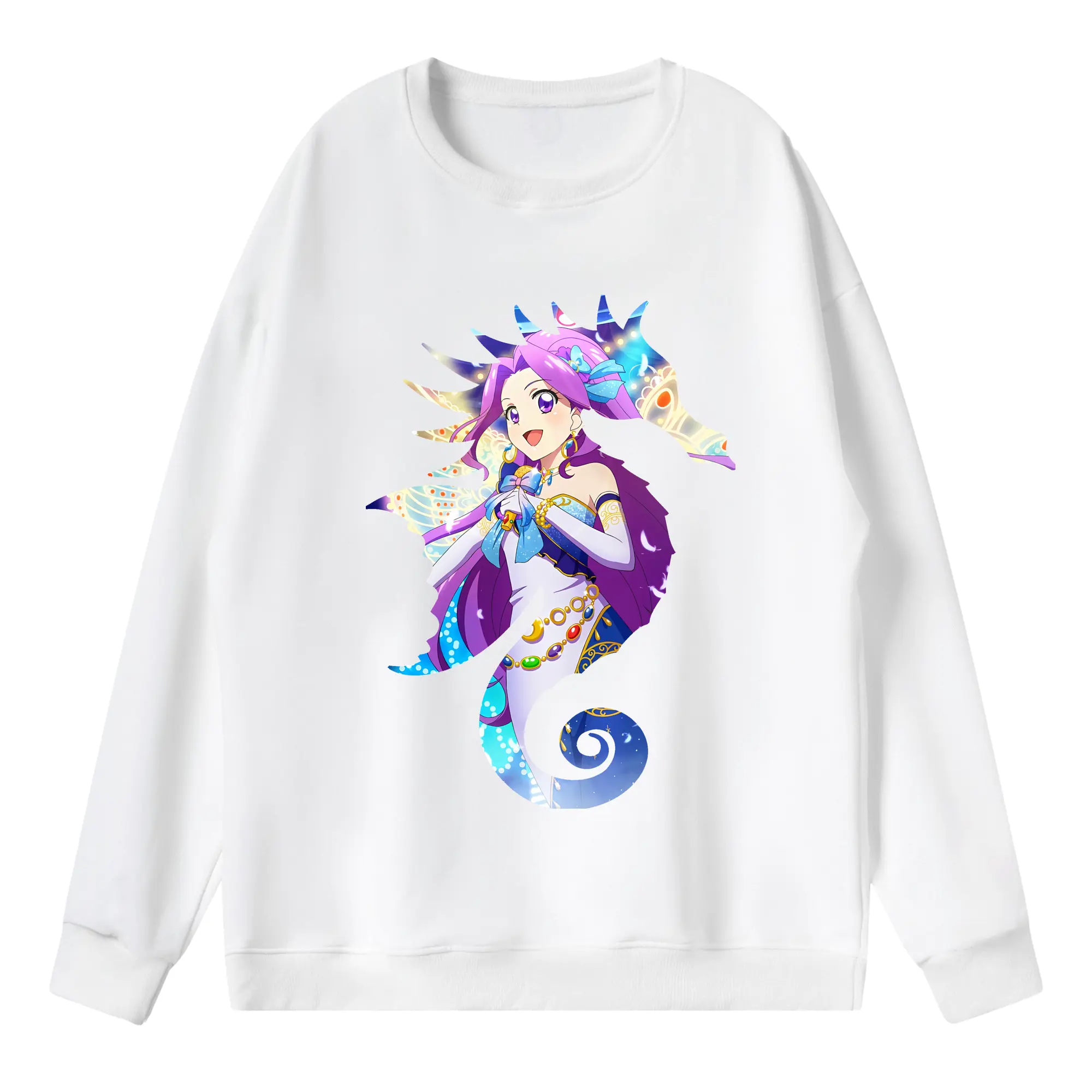 アイカツ グッズ 神崎 美月 - 薄手 クルーネック スウェット 裏毛260g · ポリエステル 春秋向け カジュアル 男女兼用 · トレーナー デイリー スポーツ 散歩に最適