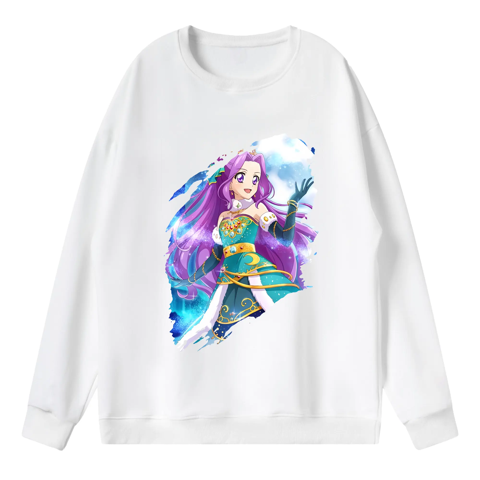 アイカツ グッズ 神崎 美月 - 薄手 クルーネック スウェット 裏毛260g · ポリエステル 春秋向け カジュアル 男女兼用 · トレーナー デイリー スポーツ 散歩に最適