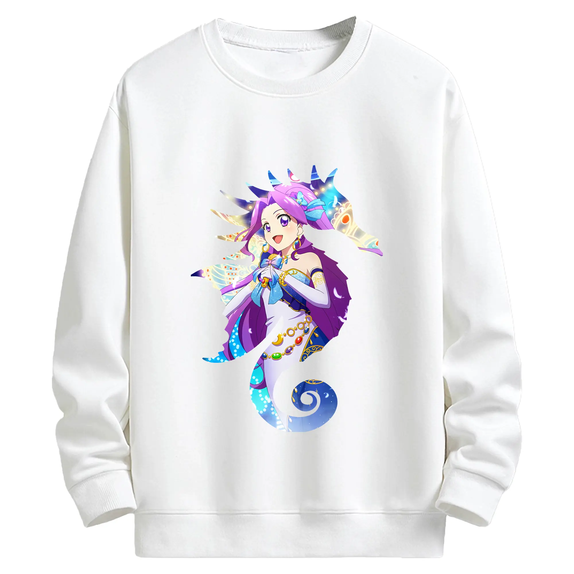 アイカツ グッズ 神崎 美月 - キッズ クルーネックスウェットシャツ ・ フロントプリント ・ 綿80％ ポリエステル20％ ・ 快適 通学 スポーツ 日常使い お散歩用