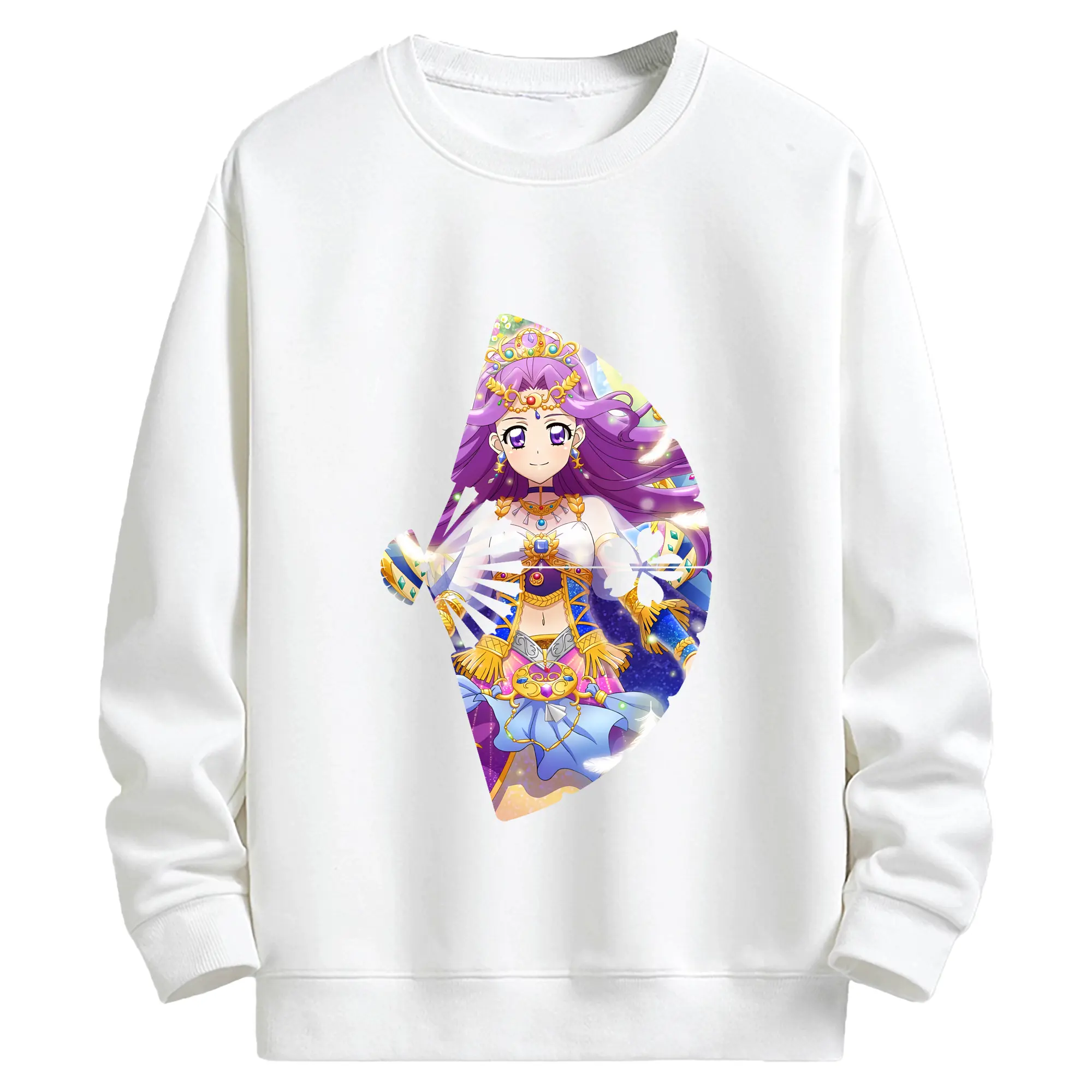 アイカツ グッズ 神崎 美月 - キッズ クルーネックスウェットシャツ ・ フロントプリント ・ 綿80％ ポリエステル20％ ・ 快適 通学 スポーツ 日常使い お散歩用