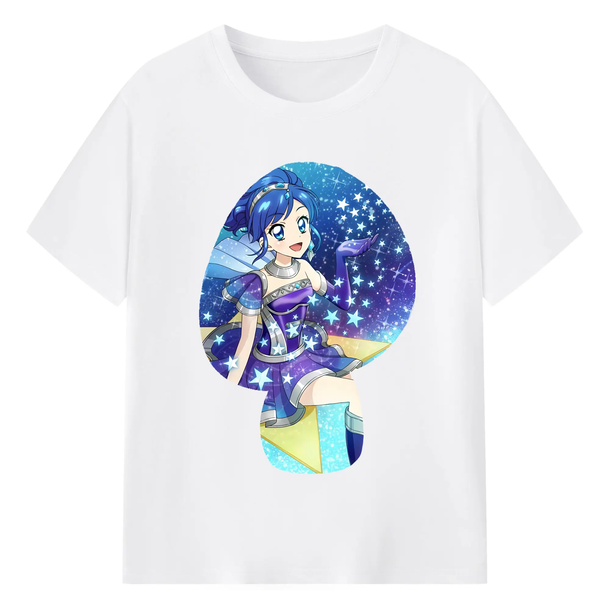 アイカツ グッズ 霧矢 あおい - 綿100％ 半袖Tシャツ ・ フロントプリント ・ 快適 通気性 ・ 日常使い 散歩 スポーツ用