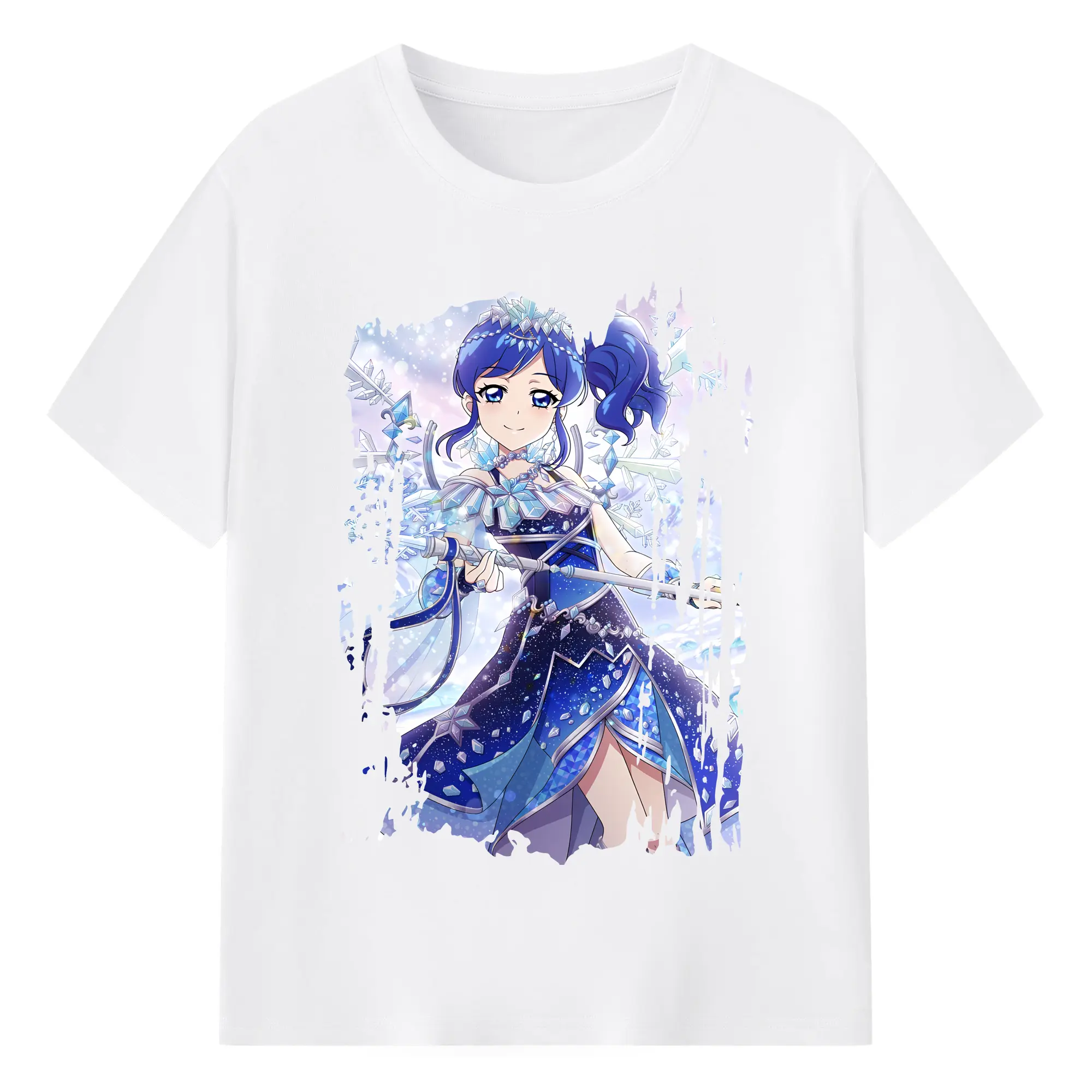 アイカツ グッズ 霧矢 あおい - 綿100％ 半袖Tシャツ ・ フロントプリント ・ 快適 通気性 ・ 日常使い 散歩 スポーツ用