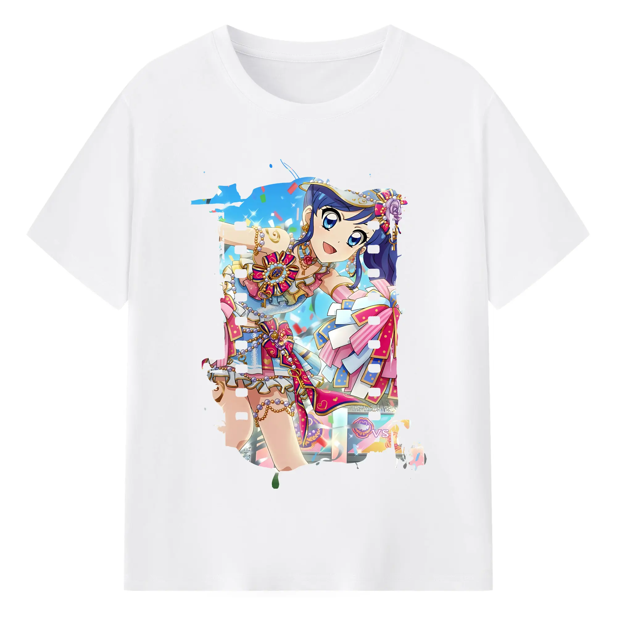 アイカツ グッズ 霧矢 あおい - 綿100％ 半袖Tシャツ ・ フロントプリント ・ 快適 通気性 ・ 日常使い 散歩 スポーツ用