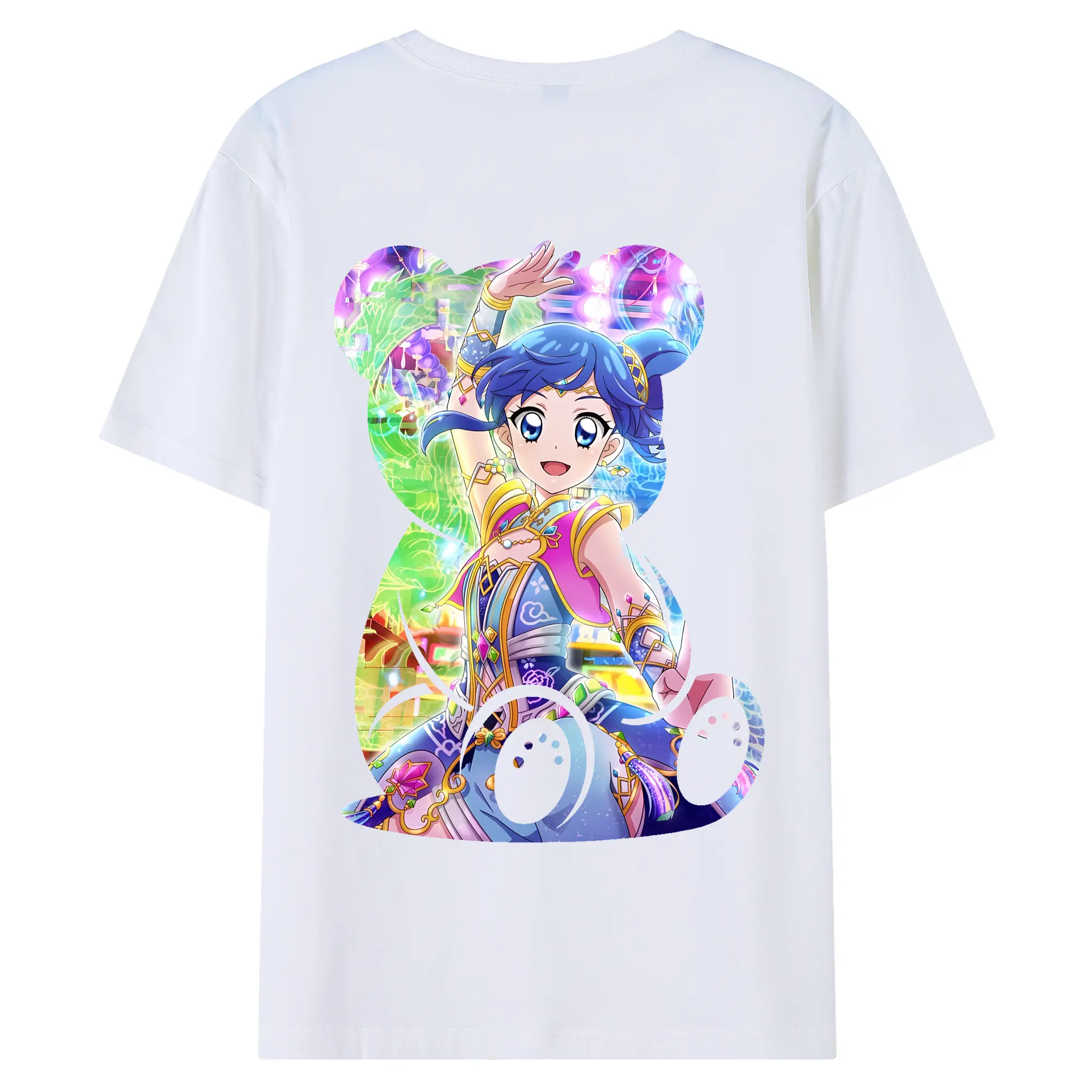 アイカツ グッズ 霧矢 あおい - 綿100％ 半袖Tシャツ ・ バックプリント ・ 快適 通気性 ・ 日常使い 散歩 スポーツ用