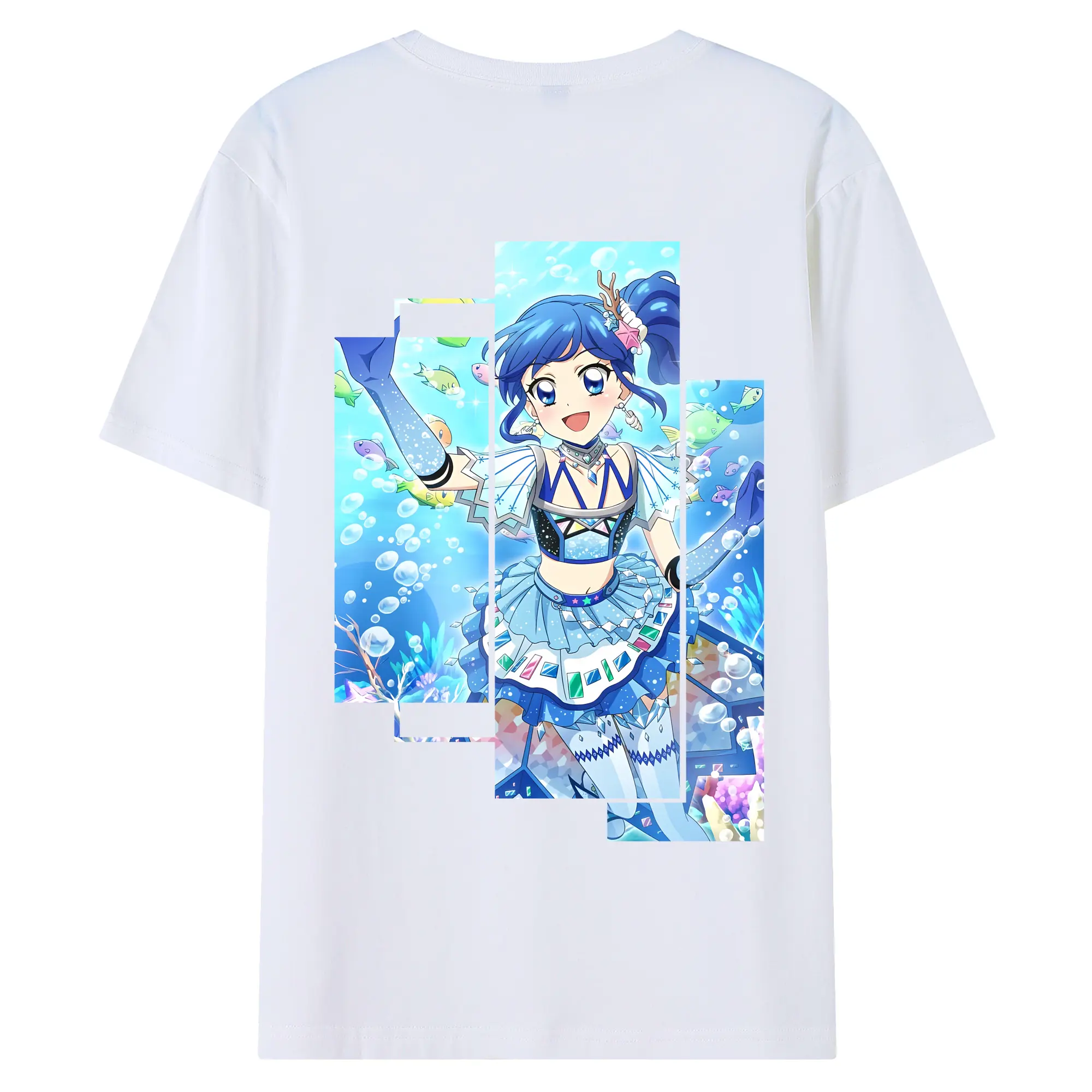 アイカツ グッズ 霧矢 あおい - 綿100％ 半袖Tシャツ ・ バックプリント ・ 快適 通気性 ・ 日常使い 散歩 スポーツ用