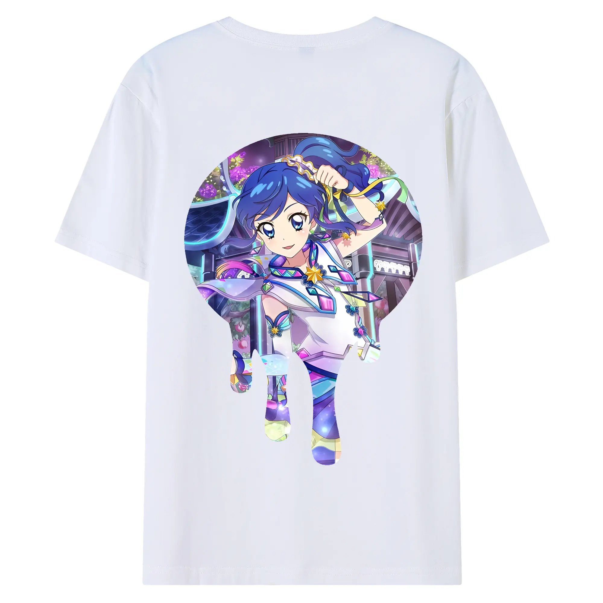 アイカツ グッズ 霧矢 あおい - 綿100％ 半袖Tシャツ ・ バックプリント ・ 快適 通気性 ・ 日常使い 散歩 スポーツ用