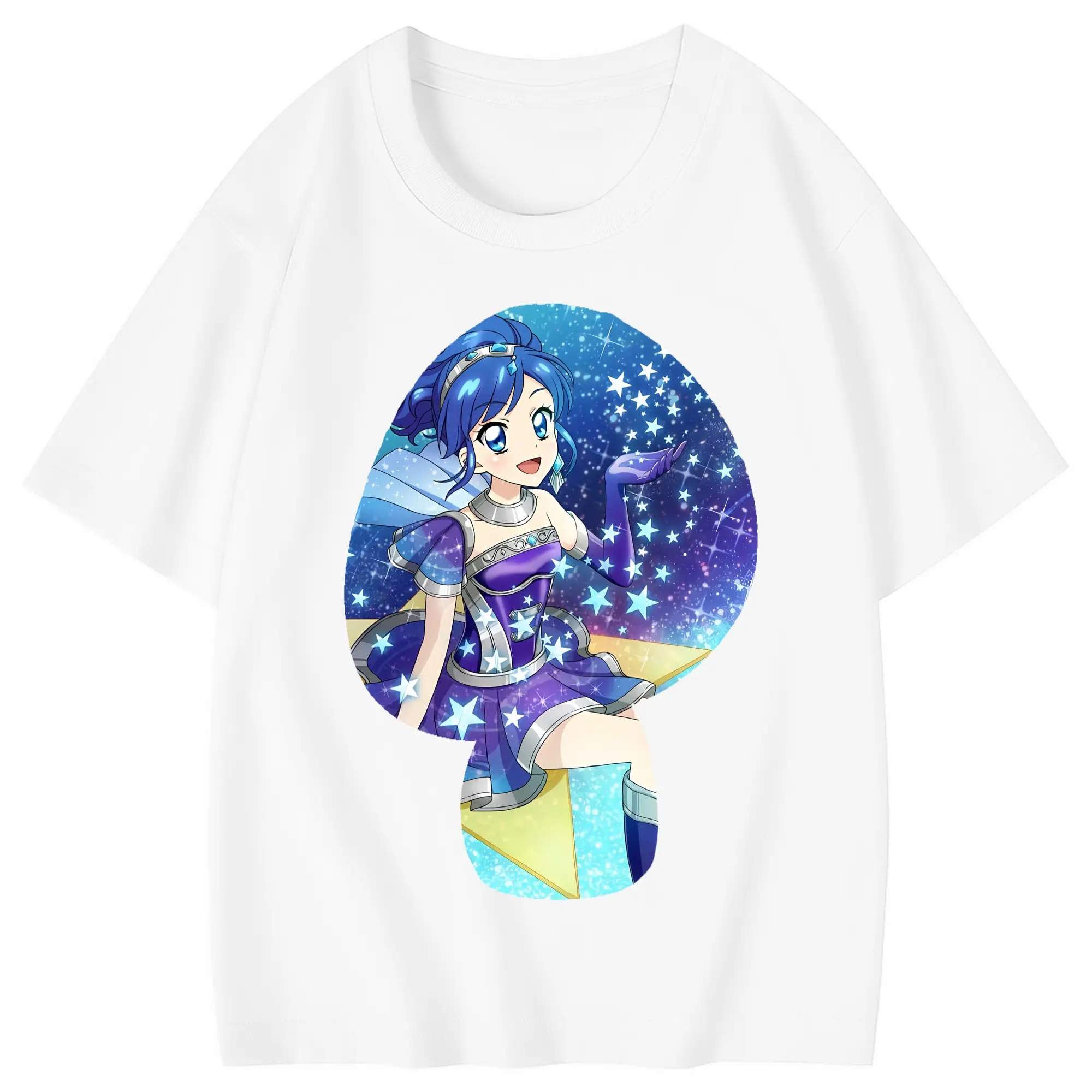 アイカツ グッズ 霧矢 あおい - 綿100％ キッズTシャツ ・ フロントプリント ・ 快適 通気性 ・ スポーツ カジュアル 散歩用