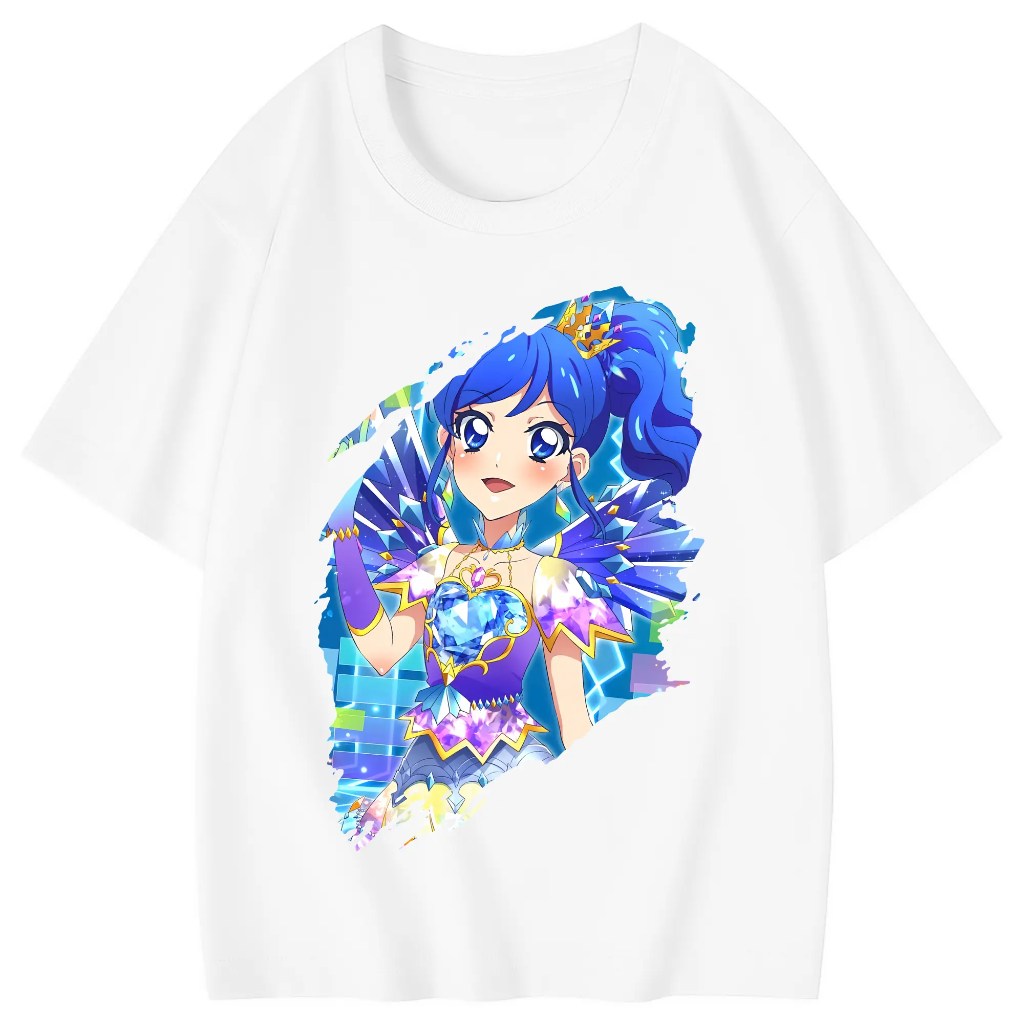 アイカツ グッズ 霧矢 あおい - 綿100％ キッズTシャツ ・ フロントプリント ・ 快適 通気性 ・ スポーツ カジュアル 散歩用