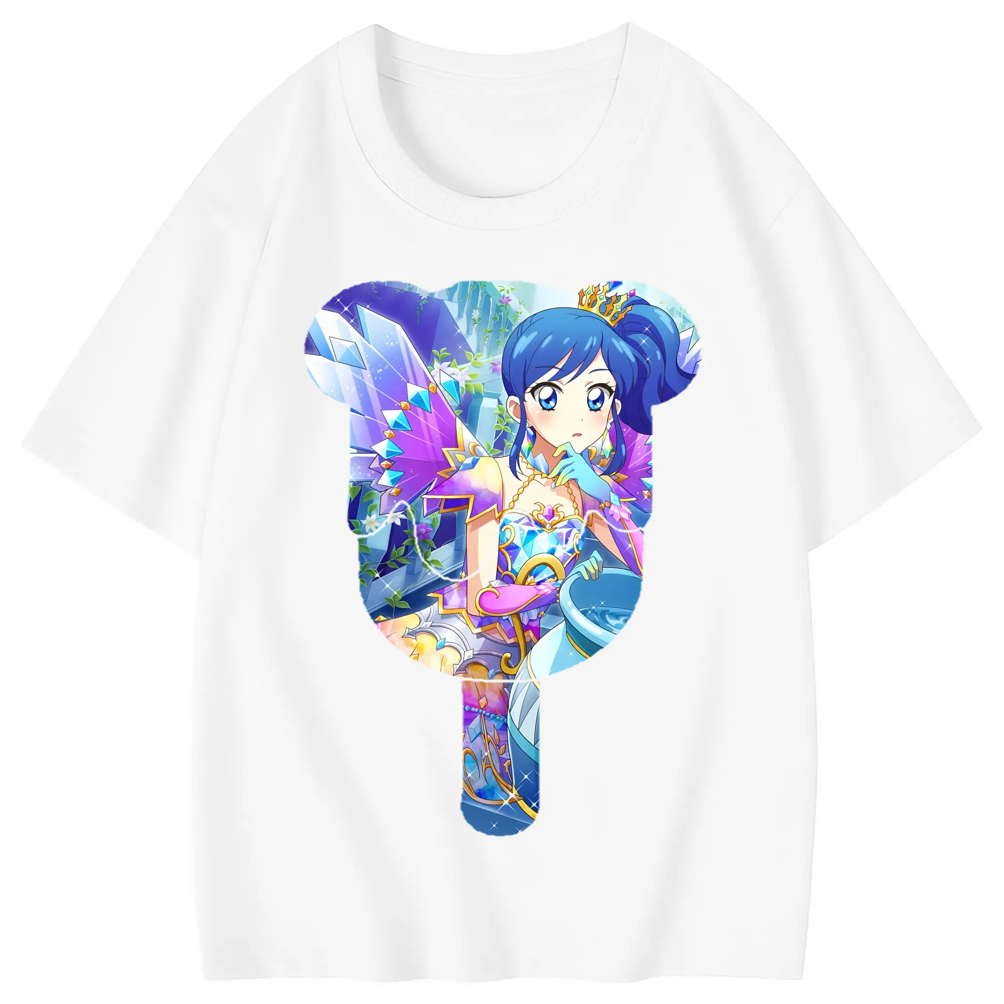 アイカツ グッズ 霧矢 あおい - 綿100％ キッズTシャツ ・ フロントプリント ・ 快適 通気性 ・ スポーツ カジュアル 散歩用