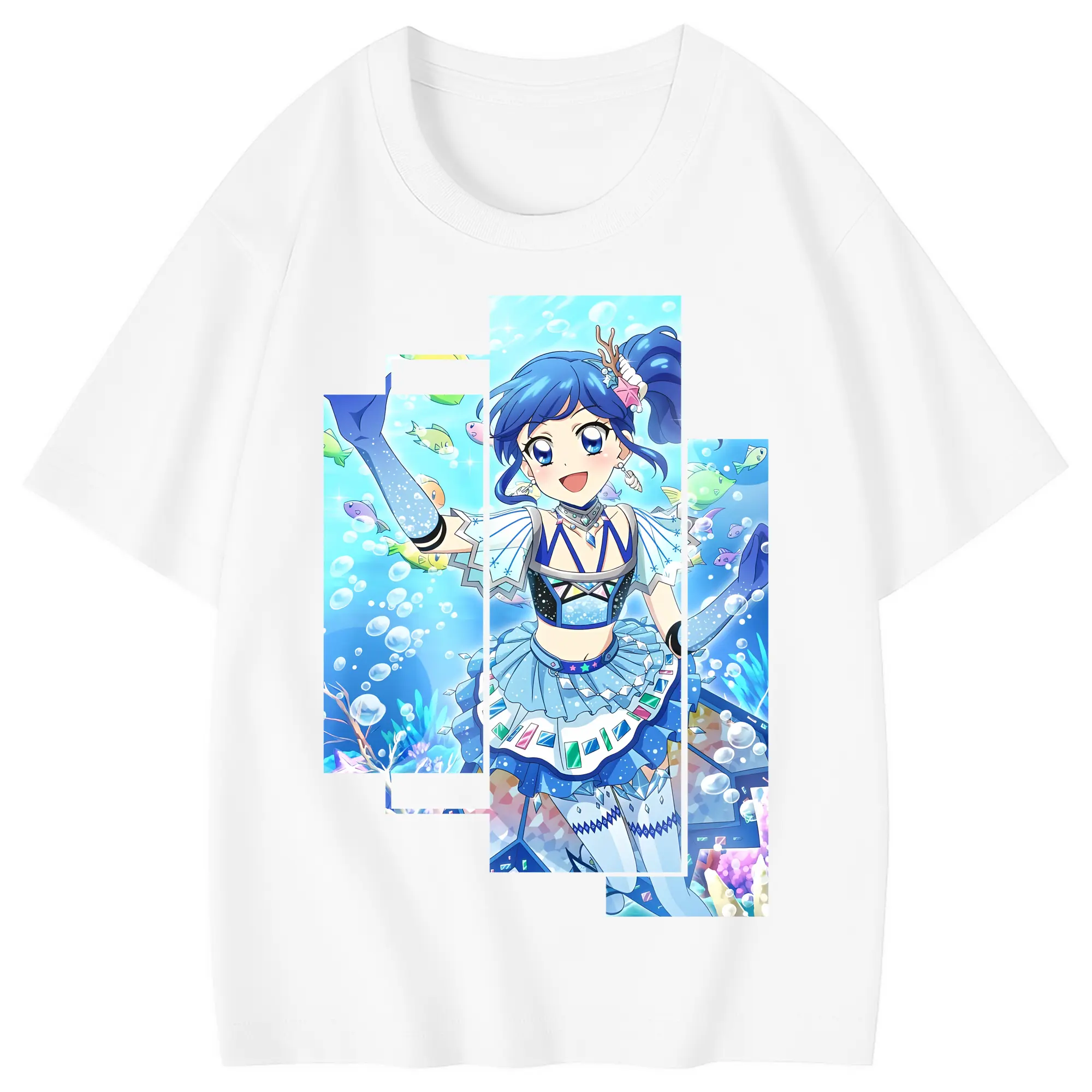アイカツ グッズ 霧矢 あおい - 綿100％ キッズTシャツ ・ フロントプリント ・ 快適 通気性 ・ スポーツ カジュアル 散歩用