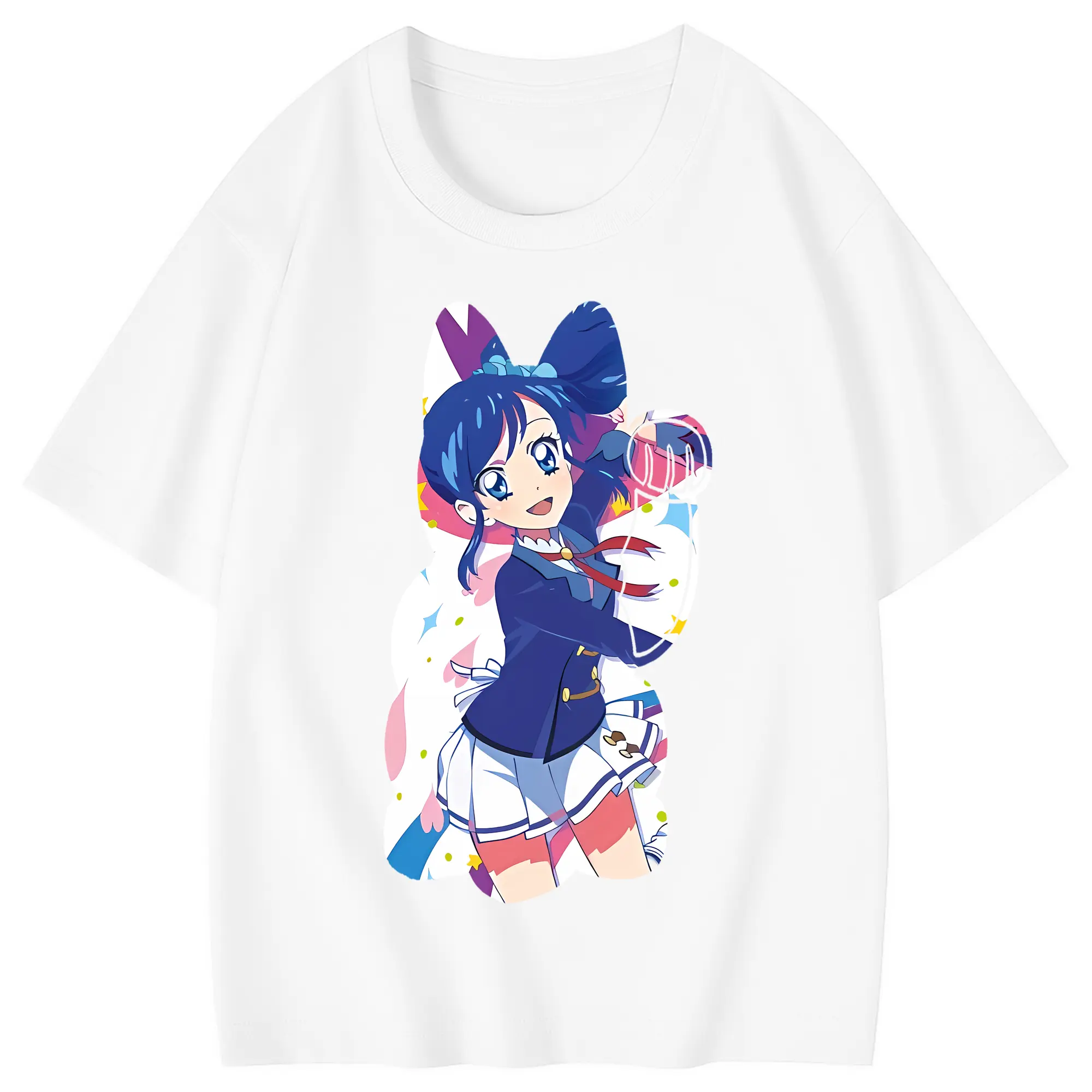 アイカツ グッズ 霧矢 あおい - 綿100％ キッズTシャツ ・ フロントプリント ・ 快適 通気性 ・ スポーツ カジュアル 散歩用