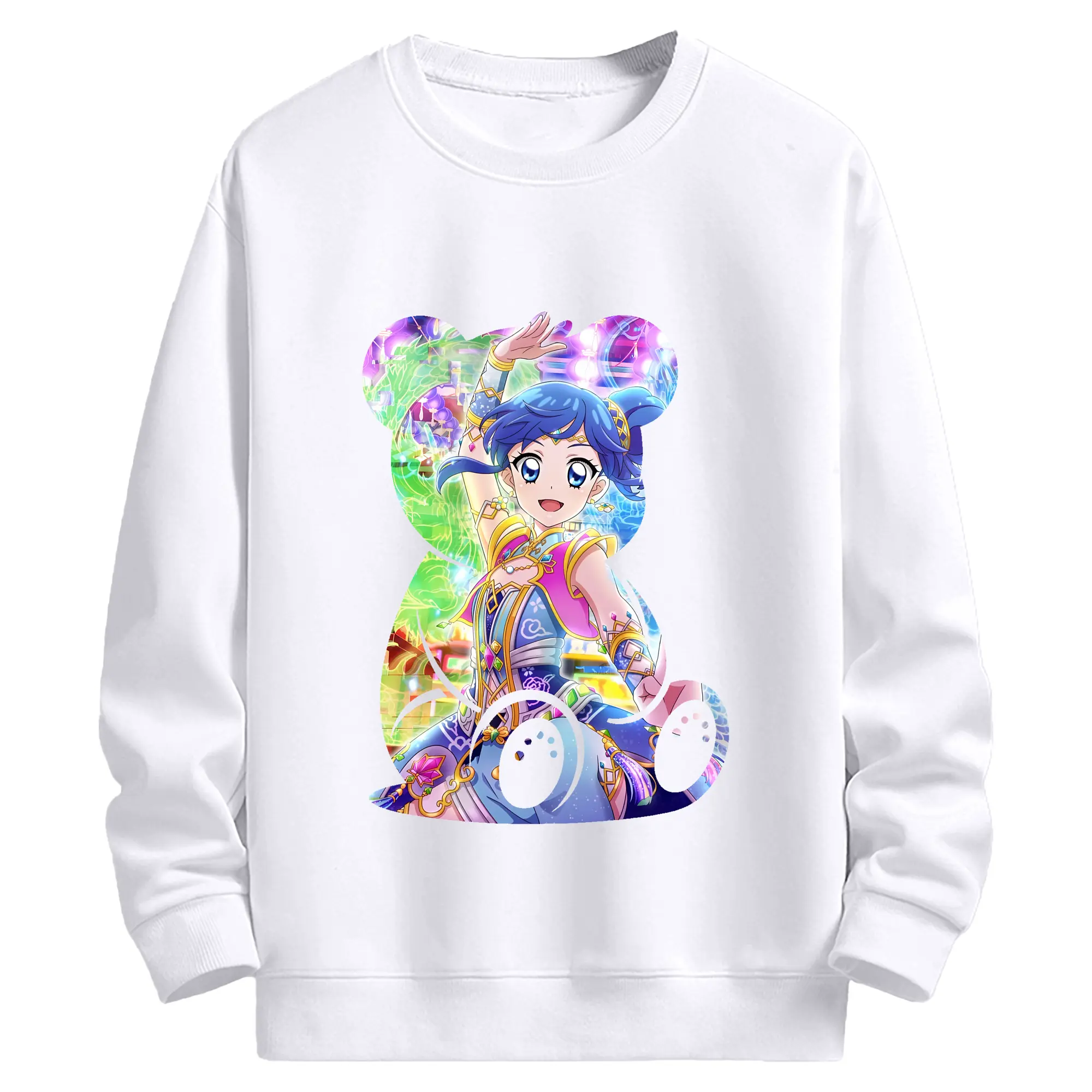 アイカツ グッズ 霧矢 あおい - 高品質 クルーネック スウェット ・ コットン59％ ポリエステル41％ ・ ユニセックス 長袖 トレーナー ・ カジュアル デイリー スポーツ 散歩用