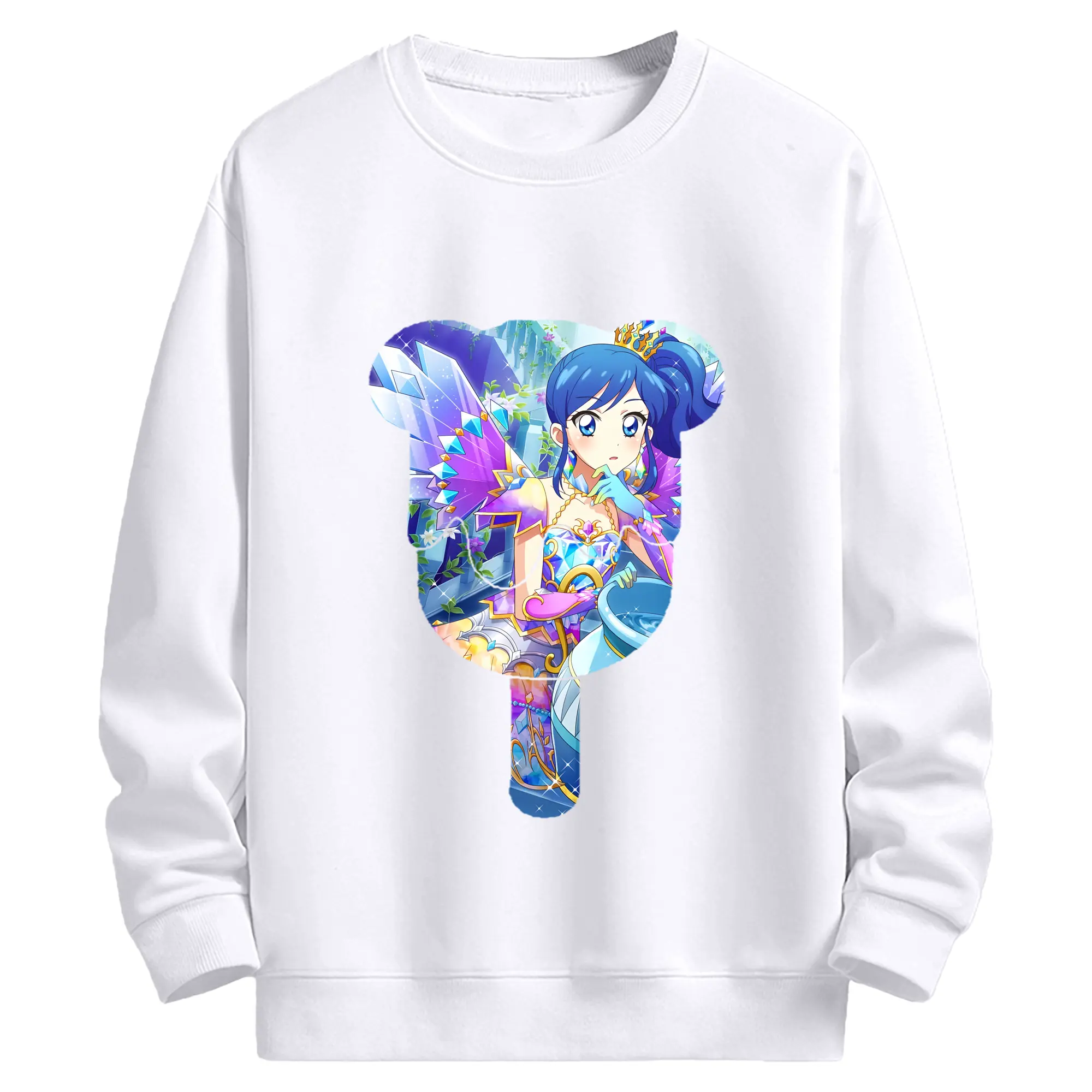 アイカツ グッズ 霧矢 あおい - 高品質 クルーネック スウェット ・ コットン59％ ポリエステル41％ ・ ユニセックス 長袖 トレーナー ・ カジュアル デイリー スポーツ 散歩用