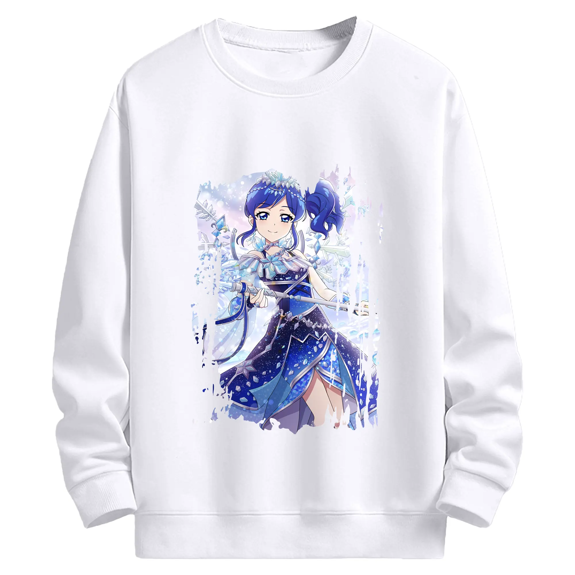 アイカツ グッズ 霧矢 あおい - 高品質 クルーネック スウェット ・ コットン59％ ポリエステル41％ ・ ユニセックス 長袖 トレーナー ・ カジュアル デイリー スポーツ 散歩用