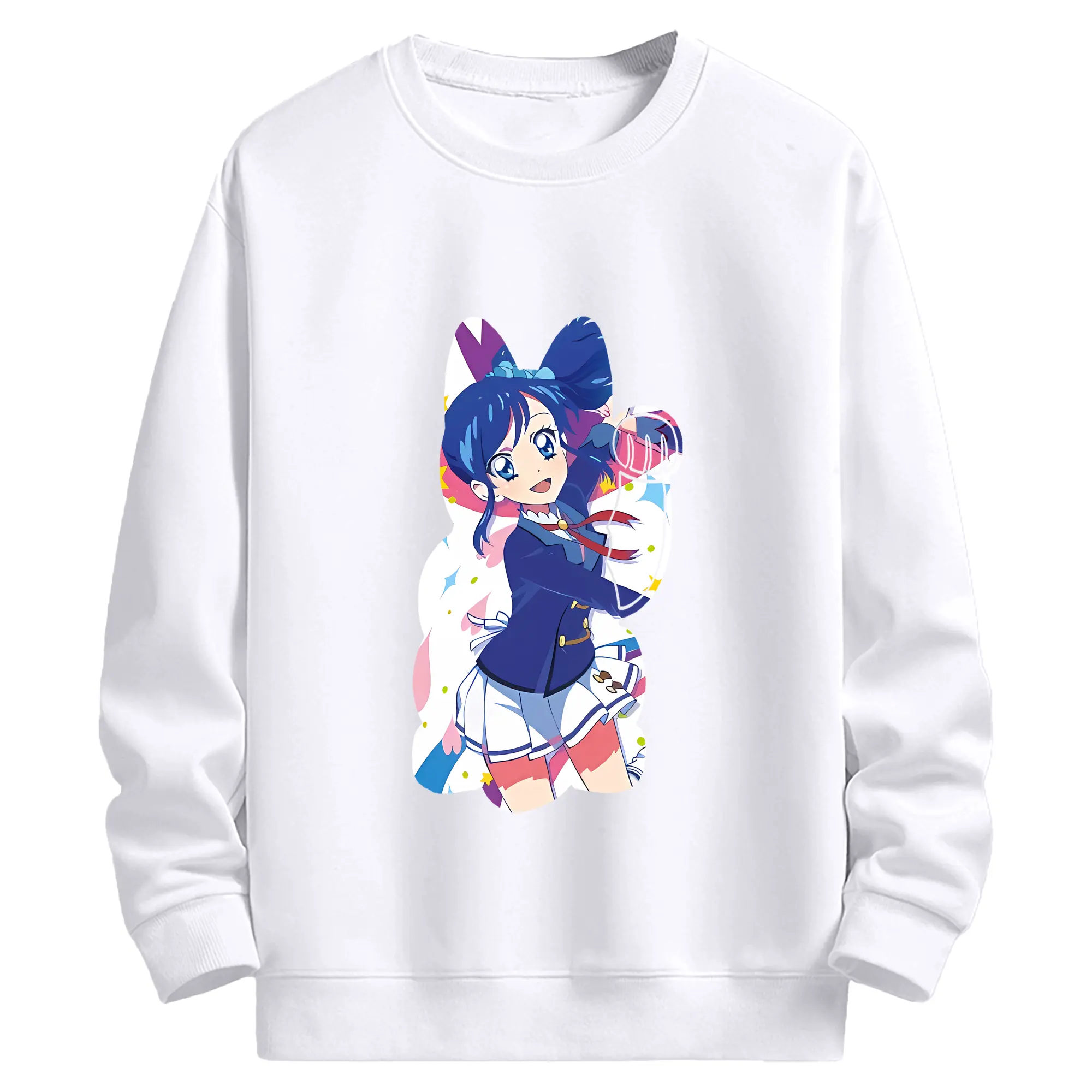 アイカツ グッズ 霧矢 あおい - 高品質 クルーネック スウェット ・ コットン59％ ポリエステル41％ ・ ユニセックス 長袖 トレーナー ・ カジュアル デイリー スポーツ 散歩用