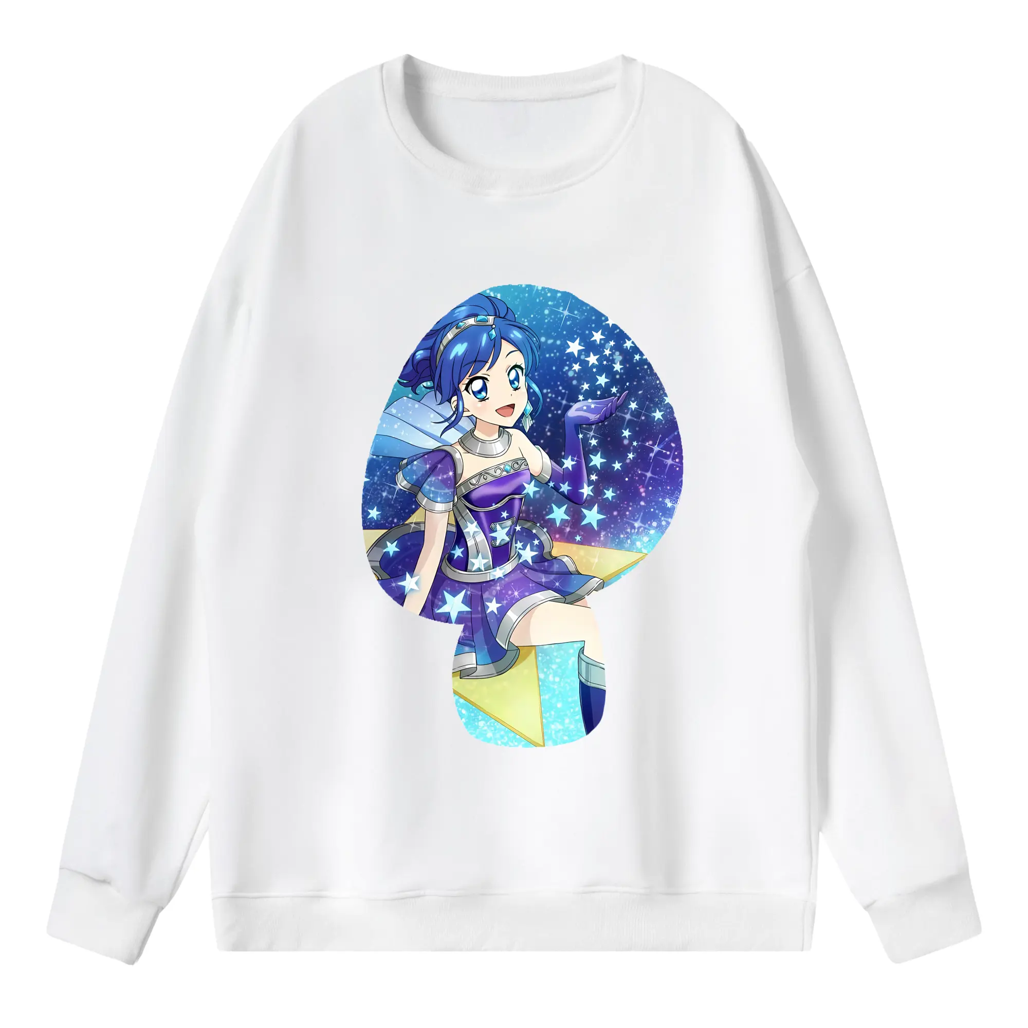 アイカツ グッズ 霧矢 あおい - 薄手 クルーネック スウェット 裏毛260g · ポリエステル 春秋向け カジュアル 男女兼用 · トレーナー デイリー スポーツ 散歩に最適