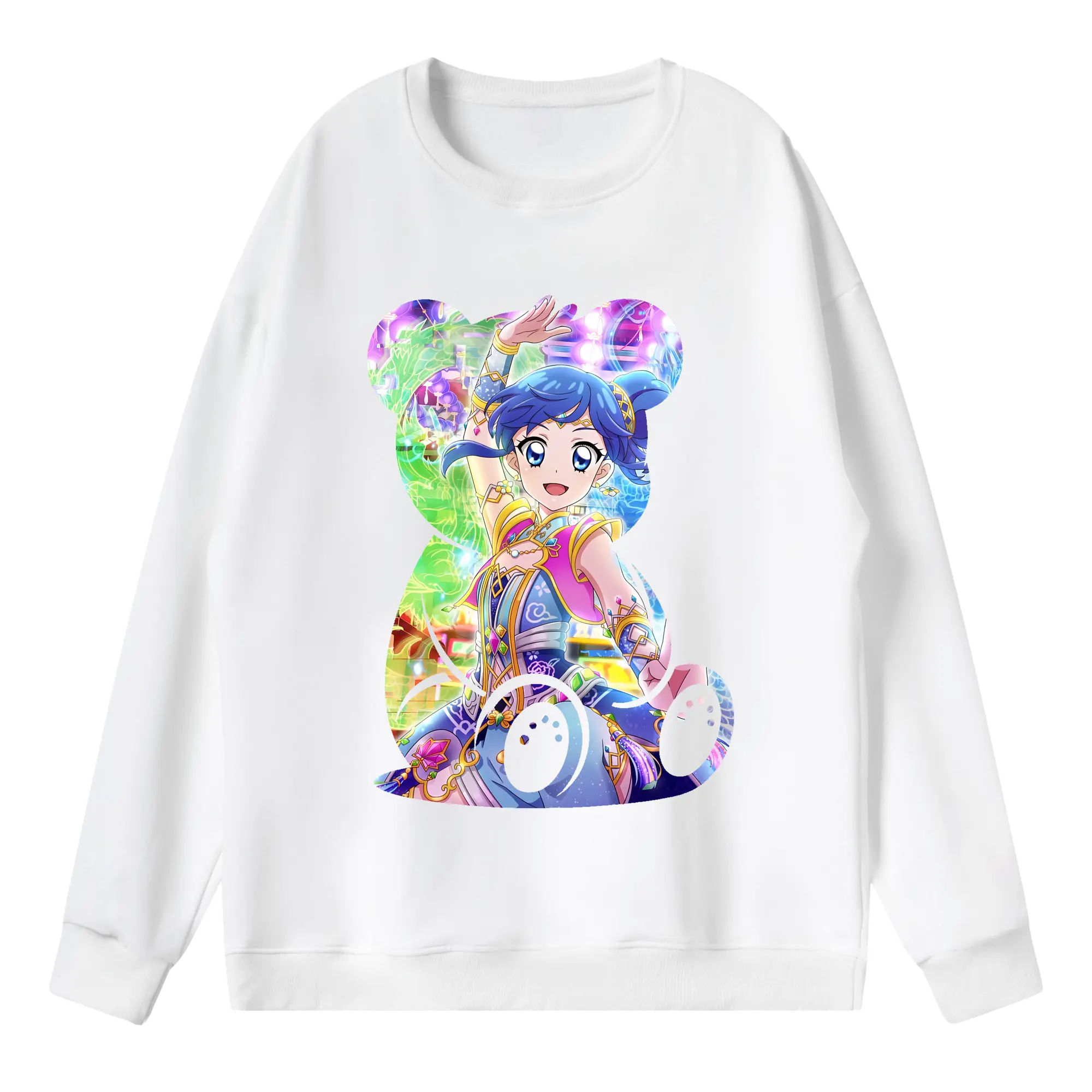 アイカツ グッズ 霧矢 あおい - 薄手 クルーネック スウェット 裏毛260g · ポリエステル 春秋向け カジュアル 男女兼用 · トレーナー デイリー スポーツ 散歩に最適