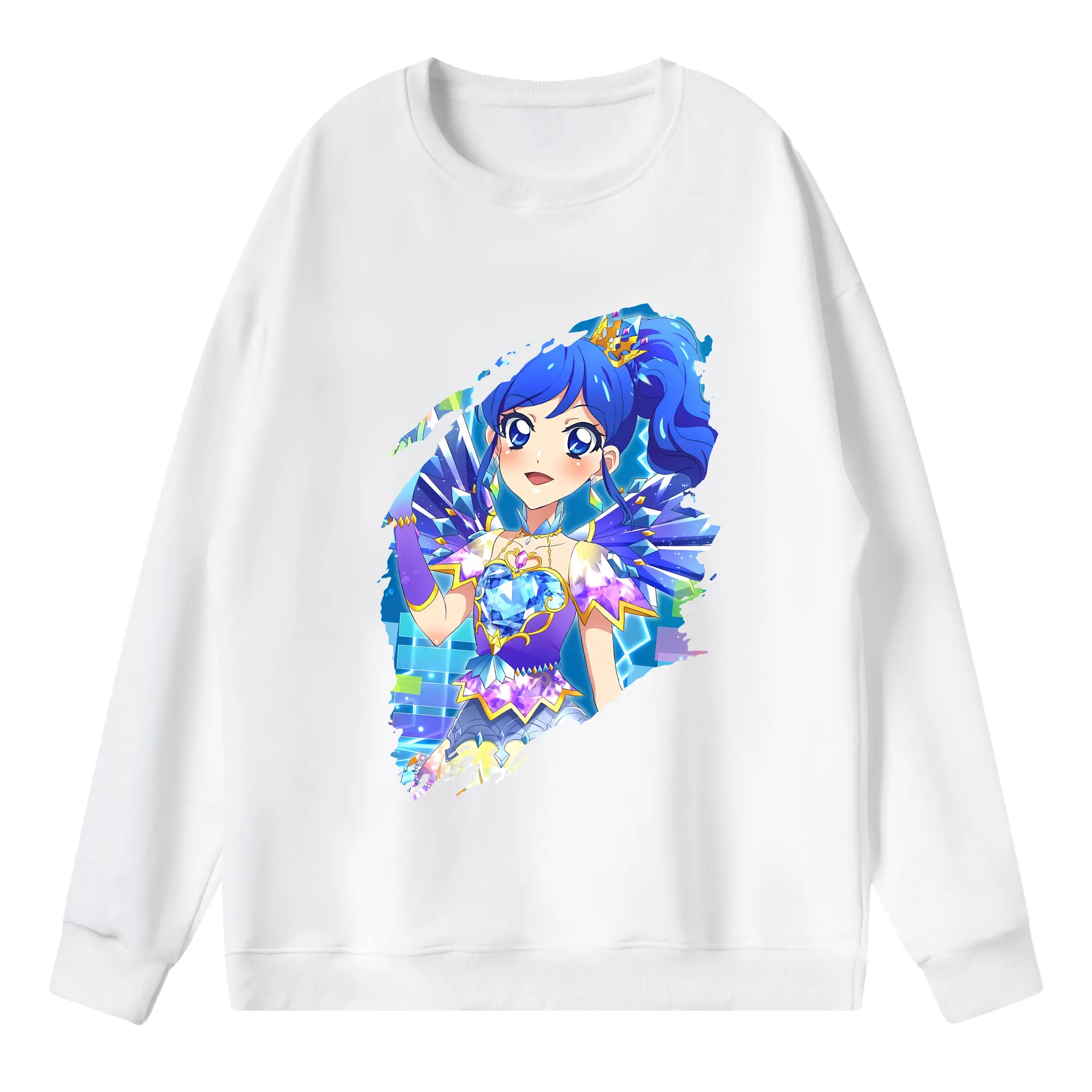 アイカツ グッズ 霧矢 あおい - 薄手 クルーネック スウェット 裏毛260g · ポリエステル 春秋向け カジュアル 男女兼用 · トレーナー デイリー スポーツ 散歩に最適