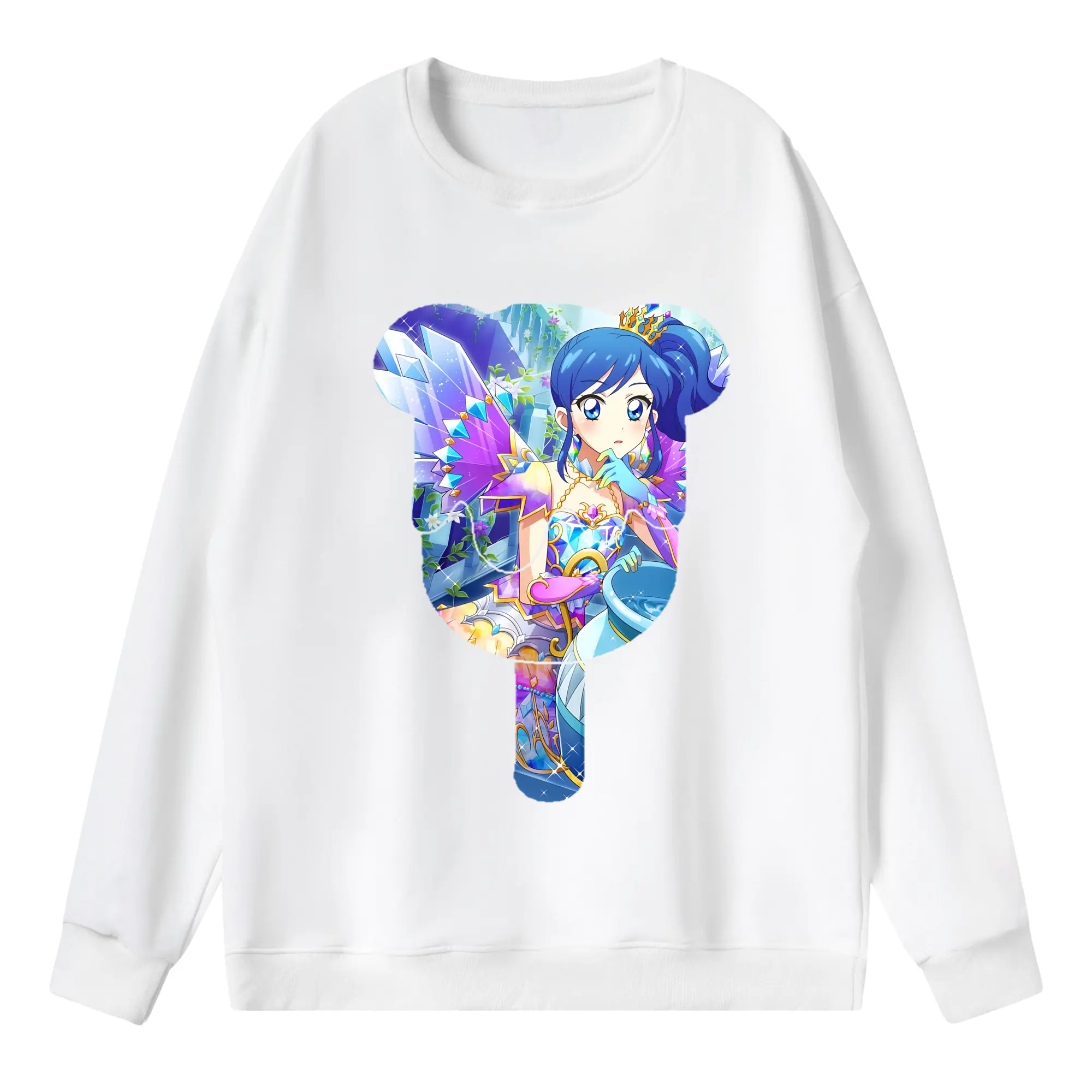 アイカツ グッズ 霧矢 あおい - 薄手 クルーネック スウェット 裏毛260g · ポリエステル 春秋向け カジュアル 男女兼用 · トレーナー デイリー スポーツ 散歩に最適