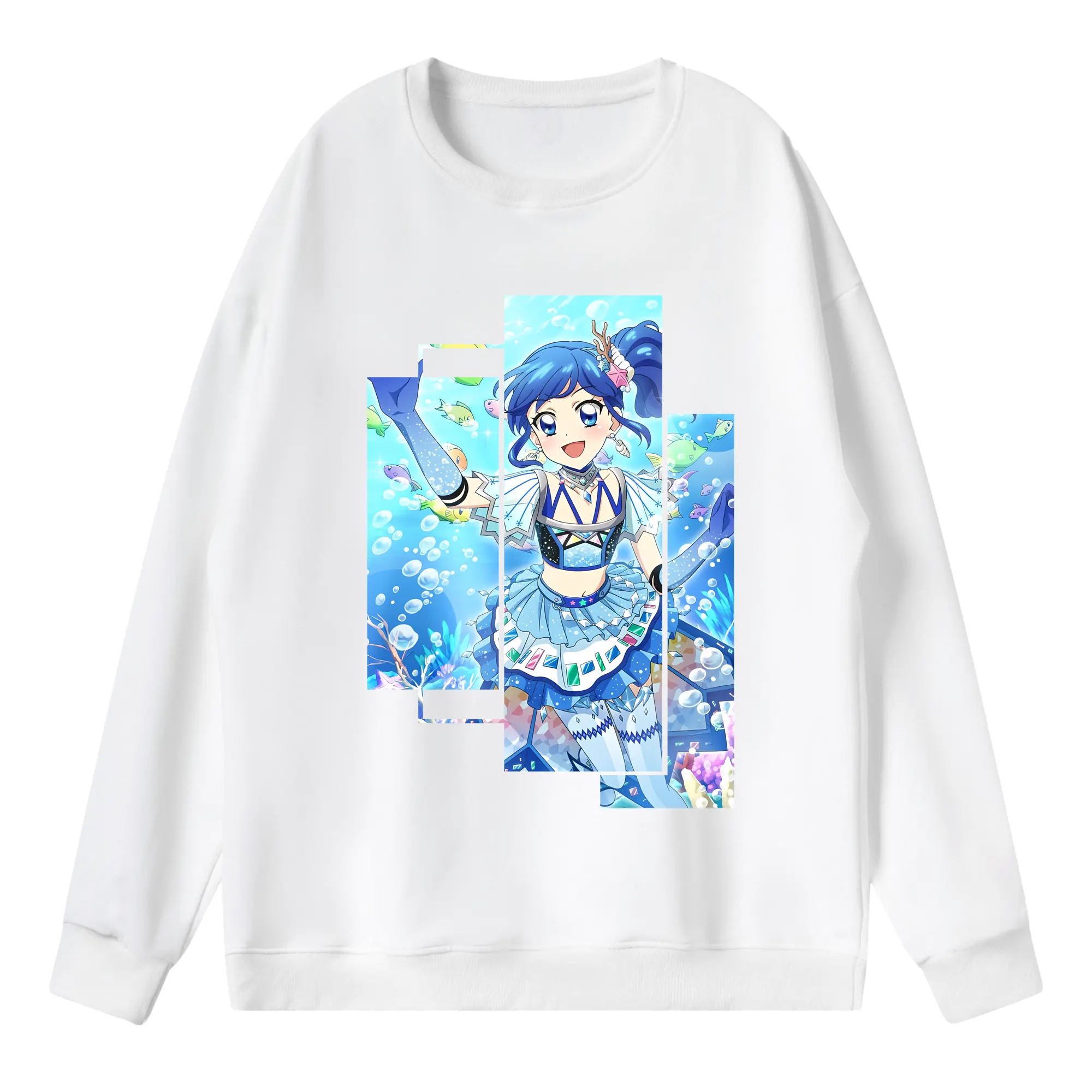 アイカツ グッズ 霧矢 あおい - 薄手 クルーネック スウェット 裏毛260g · ポリエステル 春秋向け カジュアル 男女兼用 · トレーナー デイリー スポーツ 散歩に最適