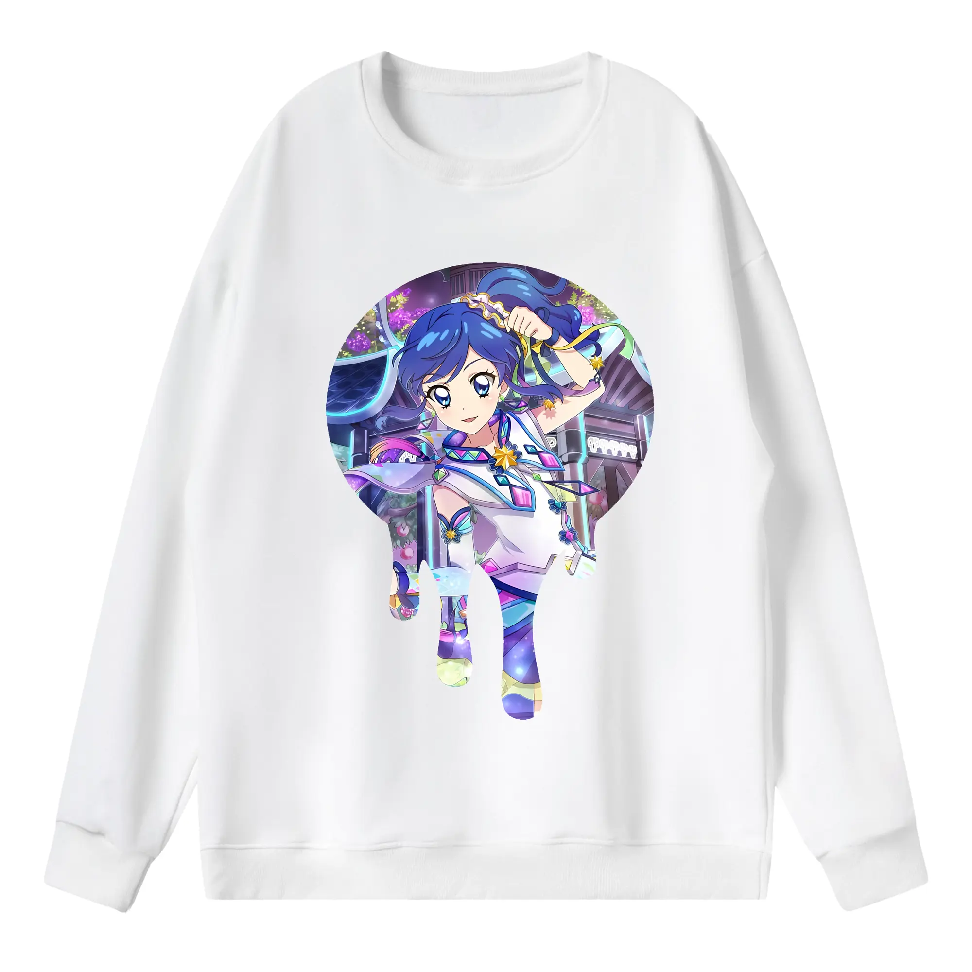 アイカツ グッズ 霧矢 あおい - 薄手 クルーネック スウェット 裏毛260g · ポリエステル 春秋向け カジュアル 男女兼用 · トレーナー デイリー スポーツ 散歩に最適