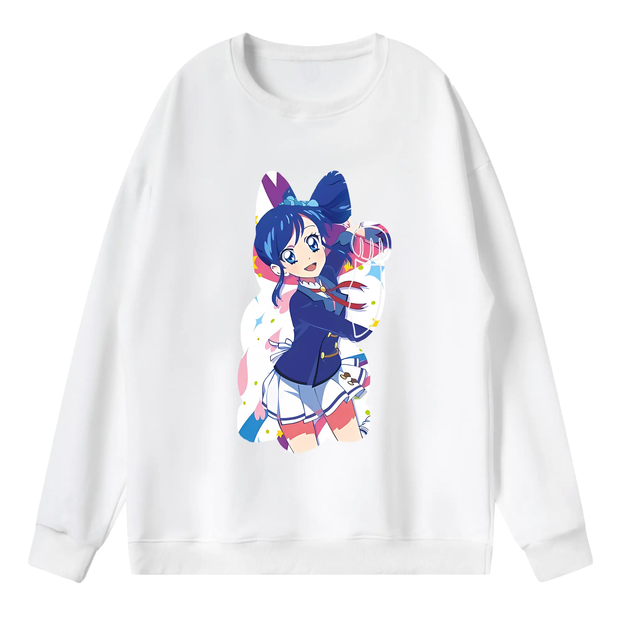 アイカツ グッズ 霧矢 あおい - 薄手 クルーネック スウェット 裏毛260g · ポリエステル 春秋向け カジュアル 男女兼用 · トレーナー デイリー スポーツ 散歩に最適