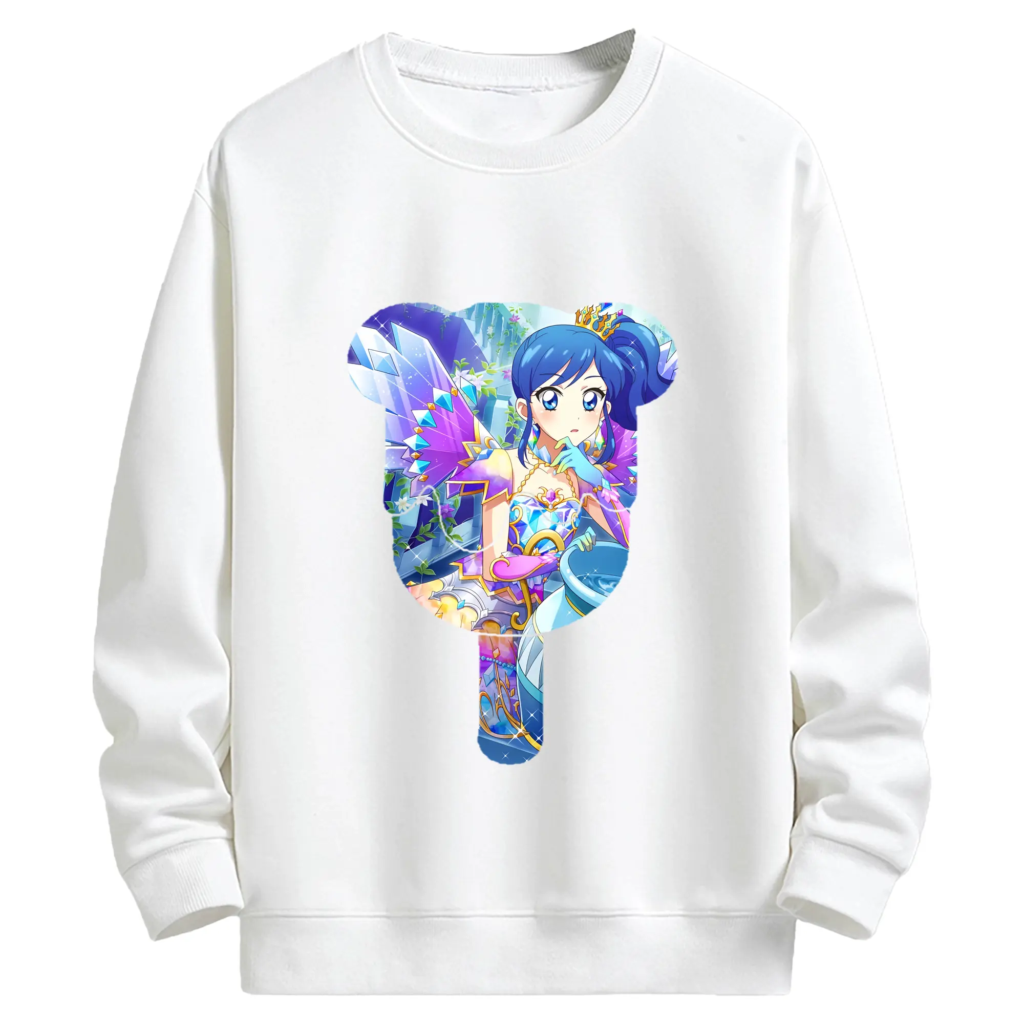 アイカツ グッズ 霧矢 あおい - キッズ クルーネックスウェットシャツ ・ フロントプリント ・ 綿80％ ポリエステル20％ ・ 快適 通学 スポーツ 日常使い お散歩用