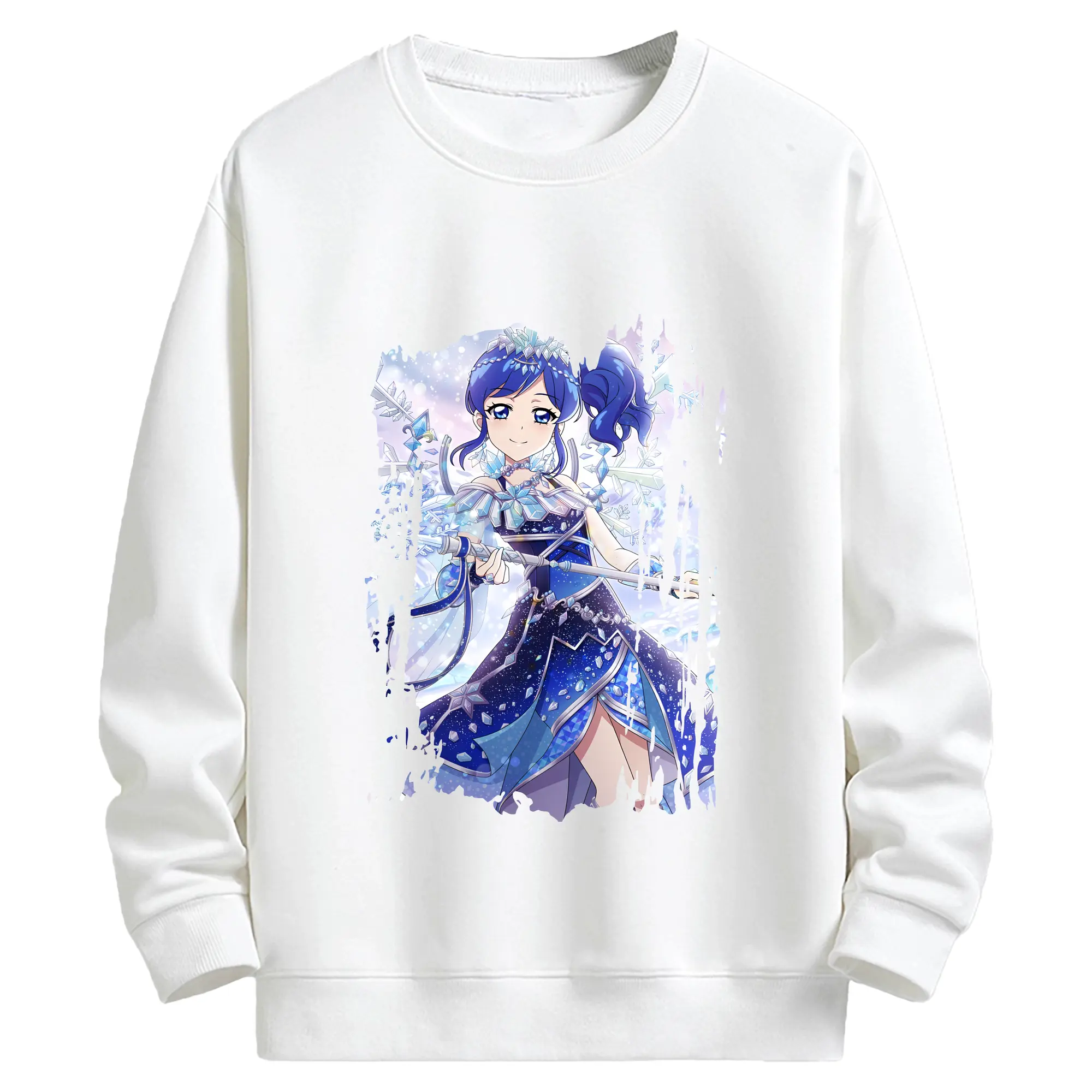 アイカツ グッズ 霧矢 あおい - キッズ クルーネックスウェットシャツ ・ フロントプリント ・ 綿80％ ポリエステル20％ ・ 快適 通学 スポーツ 日常使い お散歩用