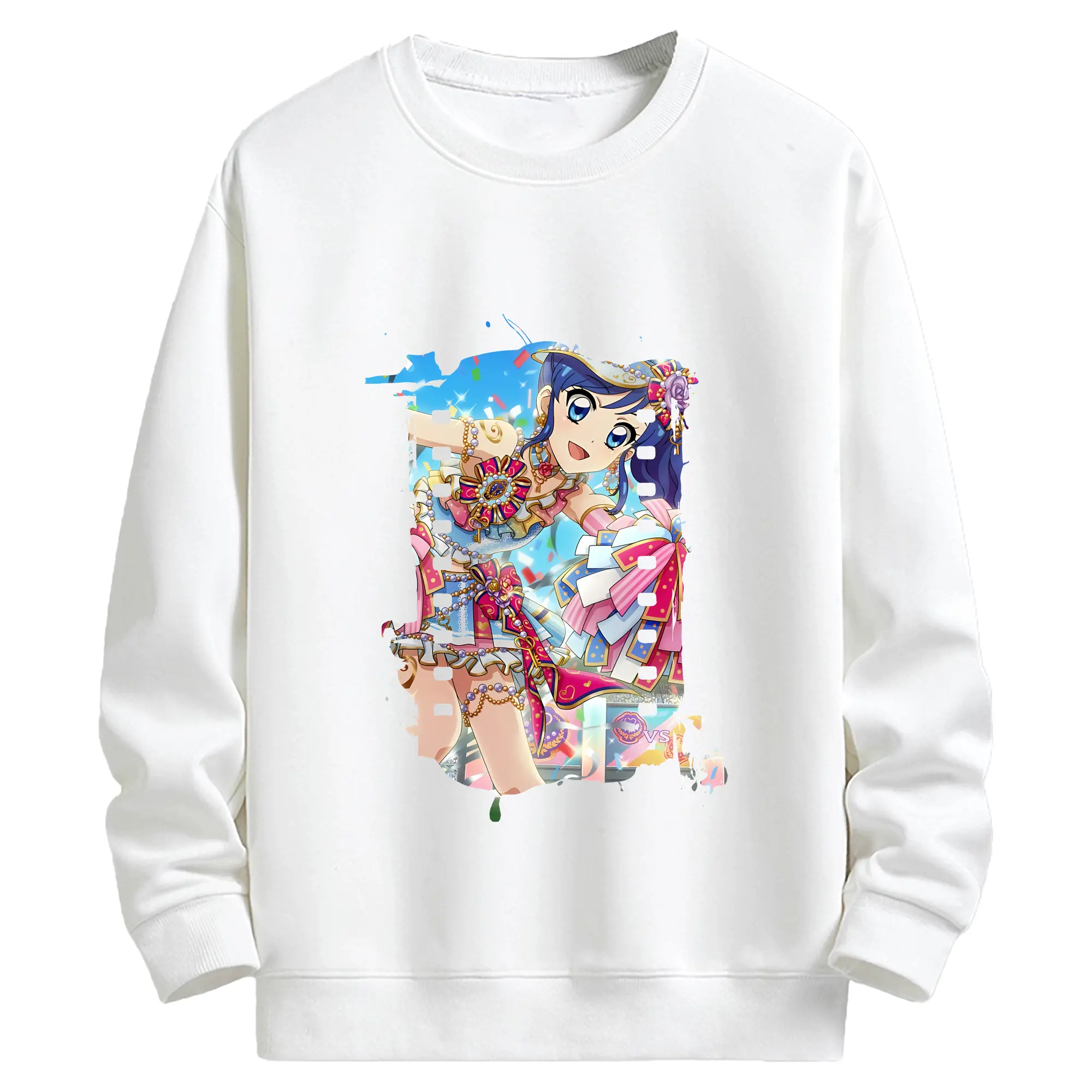 アイカツ グッズ 霧矢 あおい - キッズ クルーネックスウェットシャツ ・ フロントプリント ・ 綿80％ ポリエステル20％ ・ 快適 通学 スポーツ 日常使い お散歩用