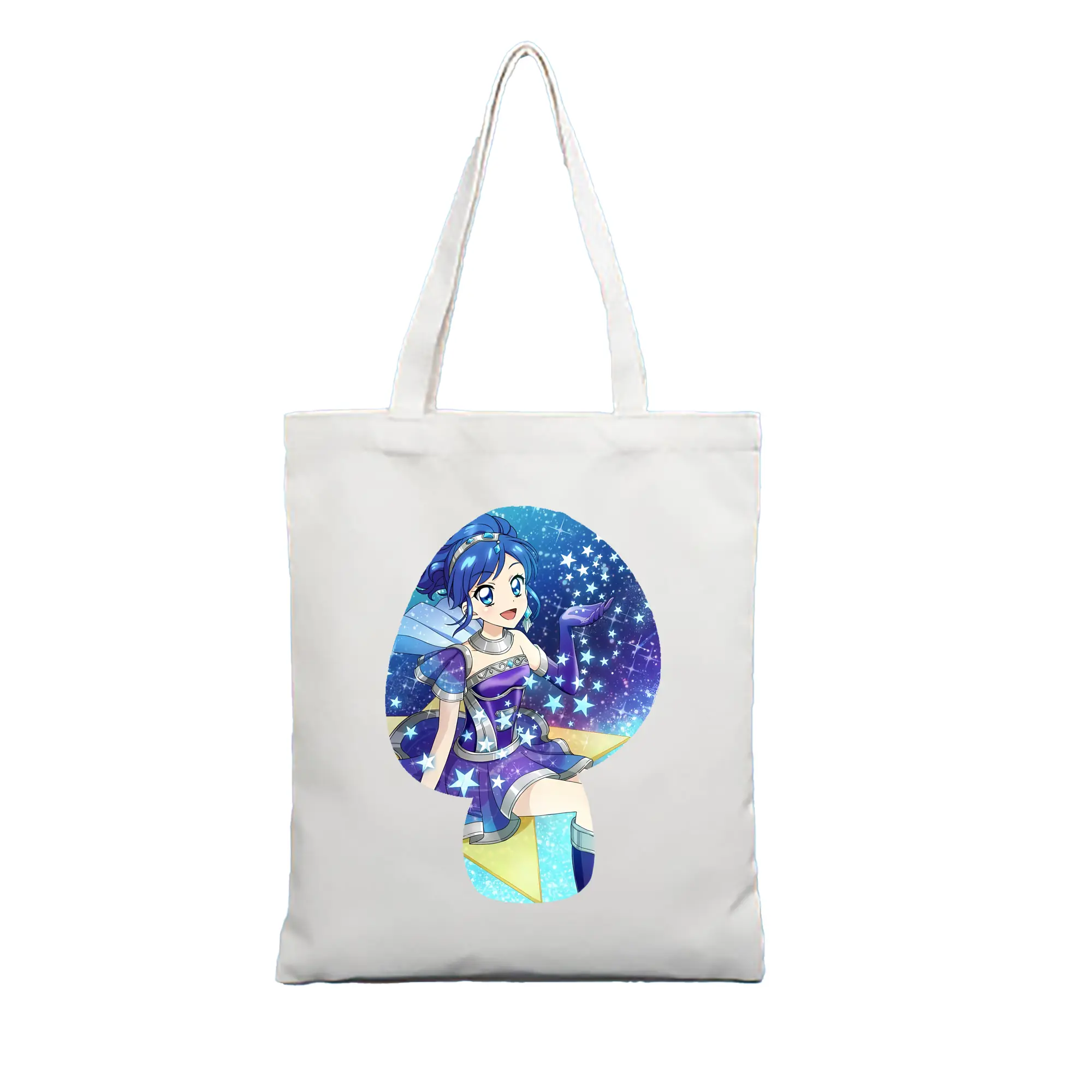 アイカツ グッズ 霧矢 あおい - 縦型キャンバス手提げバッグ（トートバッグ） ・ キャンバス素材 ・ ショッピング用 ・ 軽量 丈夫 お手入れ簡単