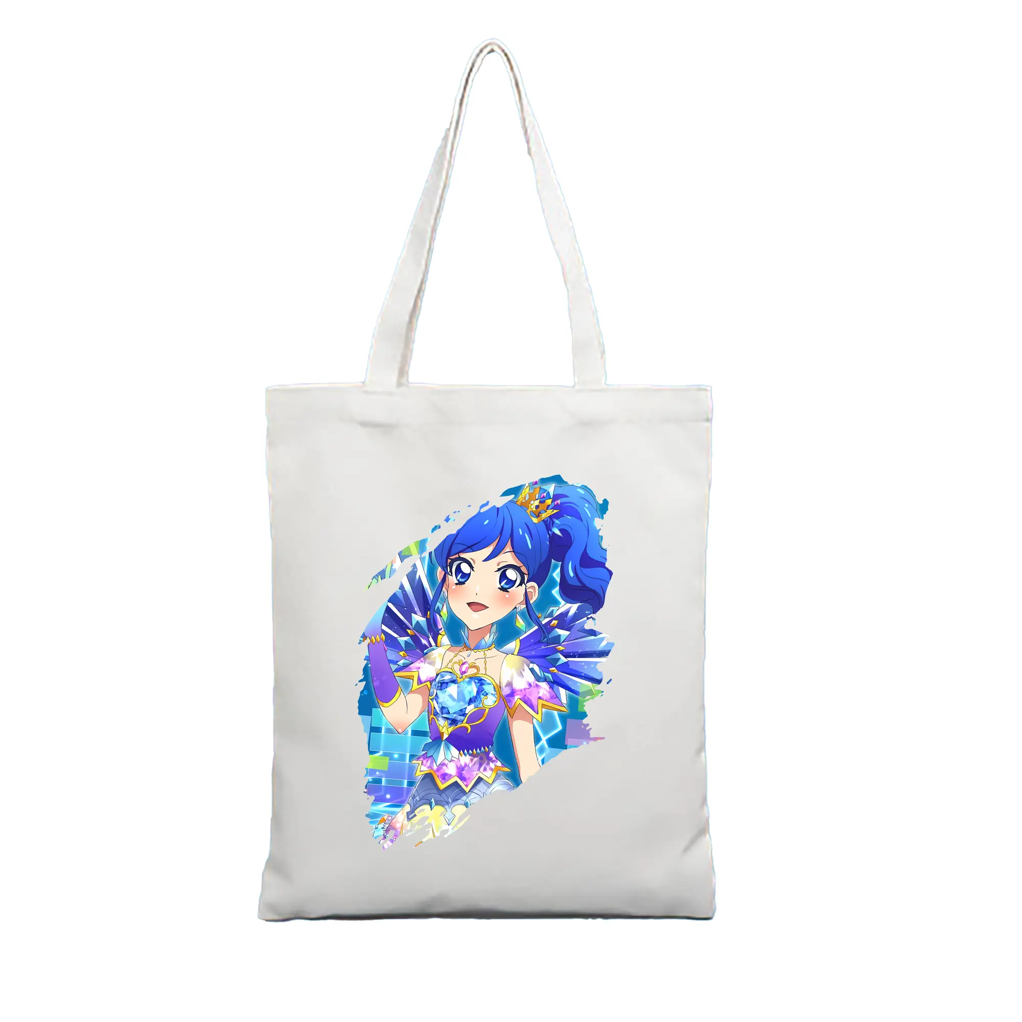 アイカツ グッズ 霧矢 あおい - 縦型キャンバス手提げバッグ（トートバッグ） ・ キャンバス素材 ・ ショッピング用 ・ 軽量 丈夫 お手入れ簡単