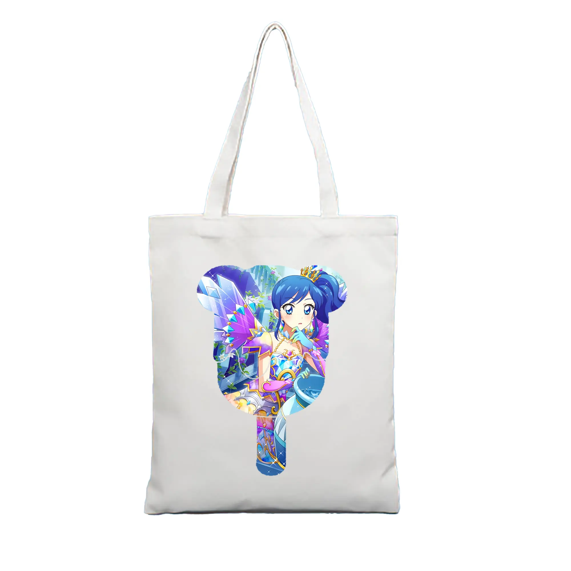 アイカツ グッズ 霧矢 あおい - 縦型キャンバス手提げバッグ（トートバッグ） ・ キャンバス素材 ・ ショッピング用 ・ 軽量 丈夫 お手入れ簡単