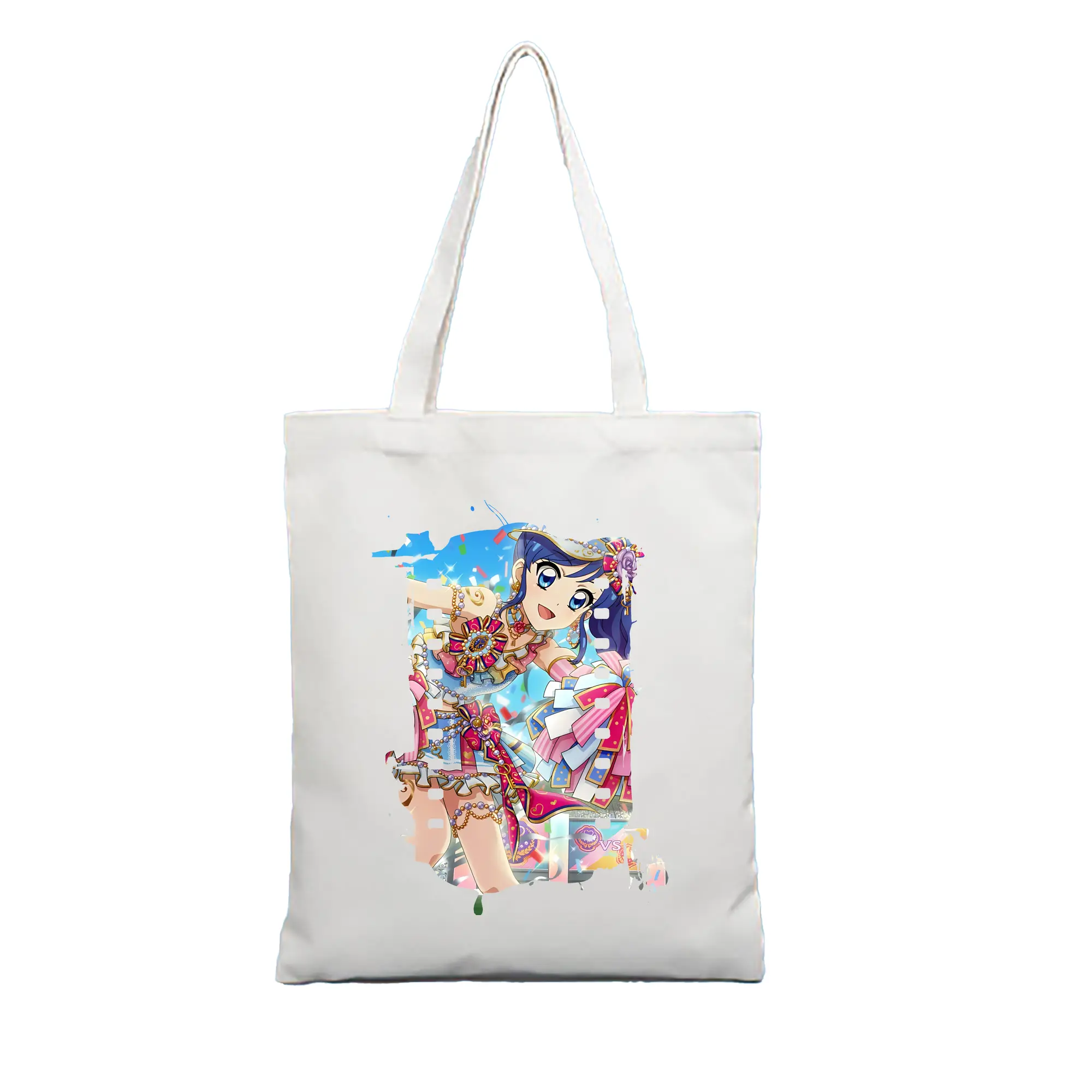 アイカツ グッズ 霧矢 あおい - 縦型キャンバス手提げバッグ（トートバッグ） ・ キャンバス素材 ・ ショッピング用 ・ 軽量 丈夫 お手入れ簡単