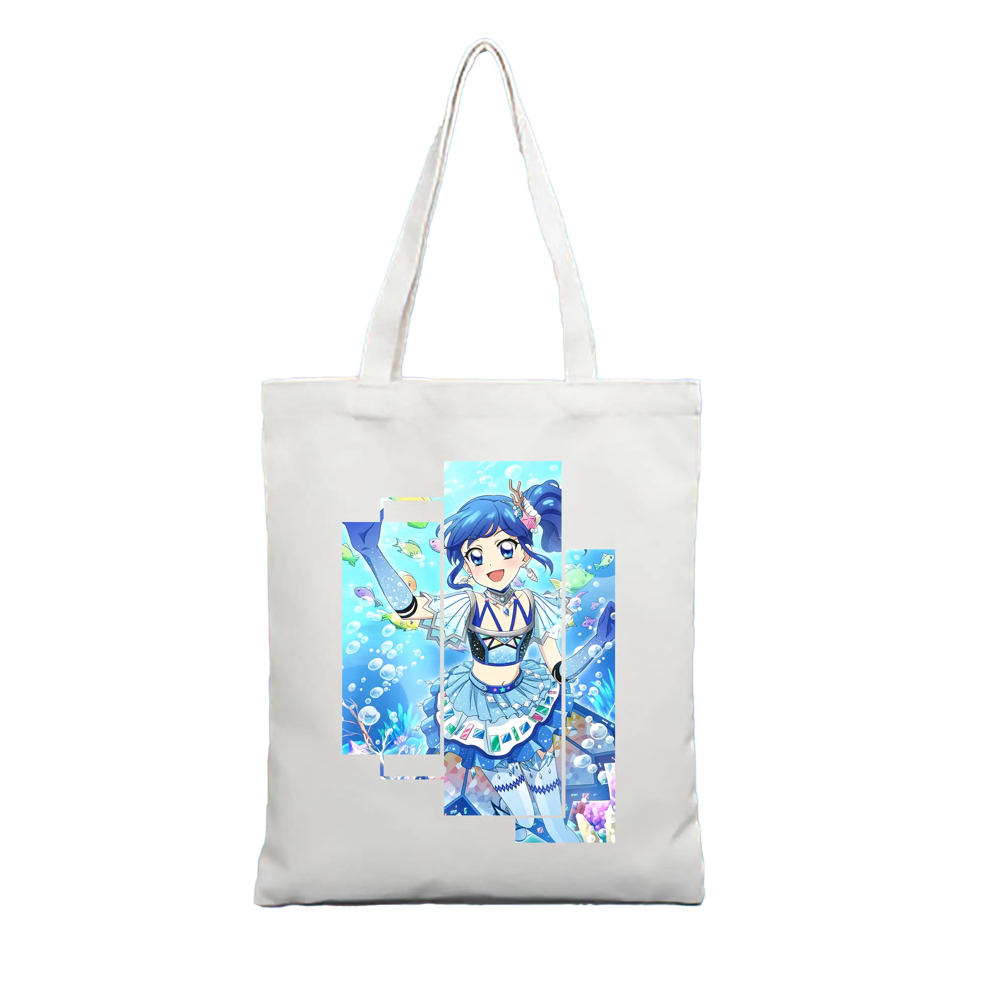 アイカツ グッズ 霧矢 あおい - 縦型キャンバス手提げバッグ（トートバッグ） ・ キャンバス素材 ・ ショッピング用 ・ 軽量 丈夫 お手入れ簡単