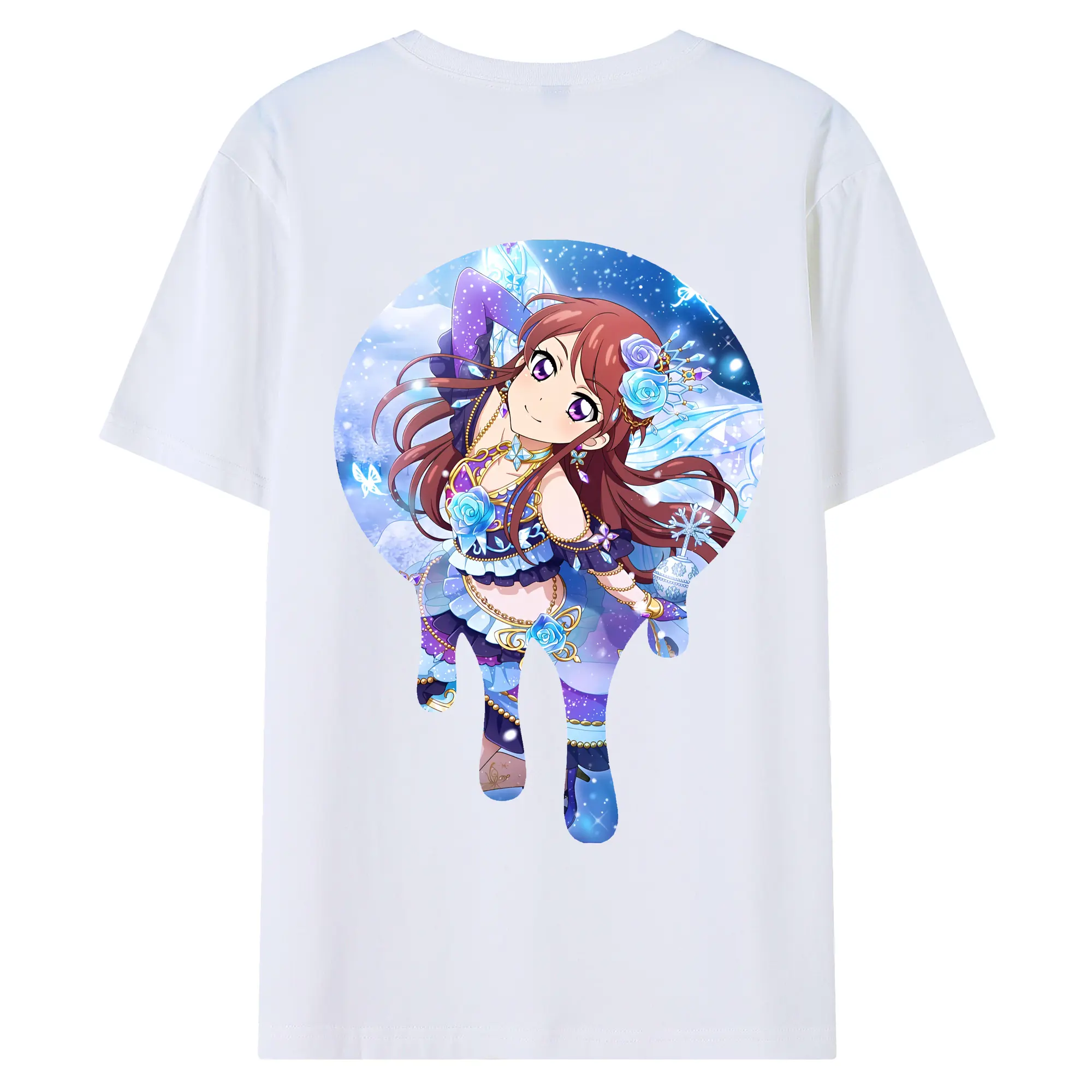 アイカツ グッズ 紫吹 蘭 - 綿100％ 半袖Tシャツ ・ バックプリント ・ 快適 通気性 ・ 日常使い 散歩 スポーツ用