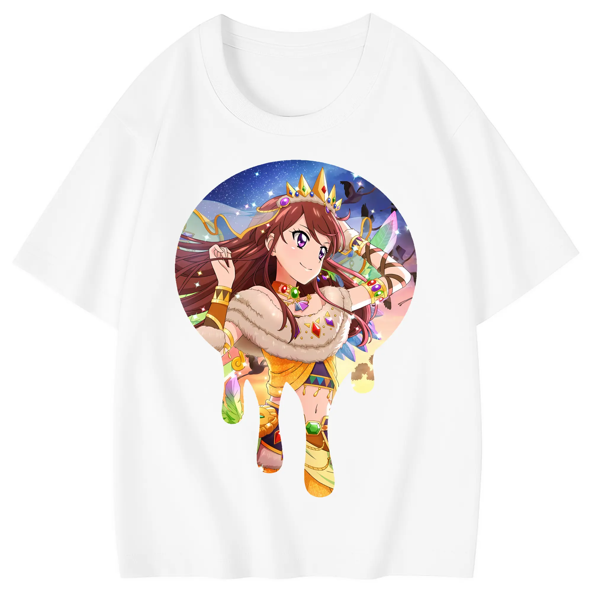 アイカツ グッズ 紫吹 蘭 - 綿100％ キッズTシャツ ・ フロントプリント ・ 快適 通気性 ・ スポーツ カジュアル 散歩用