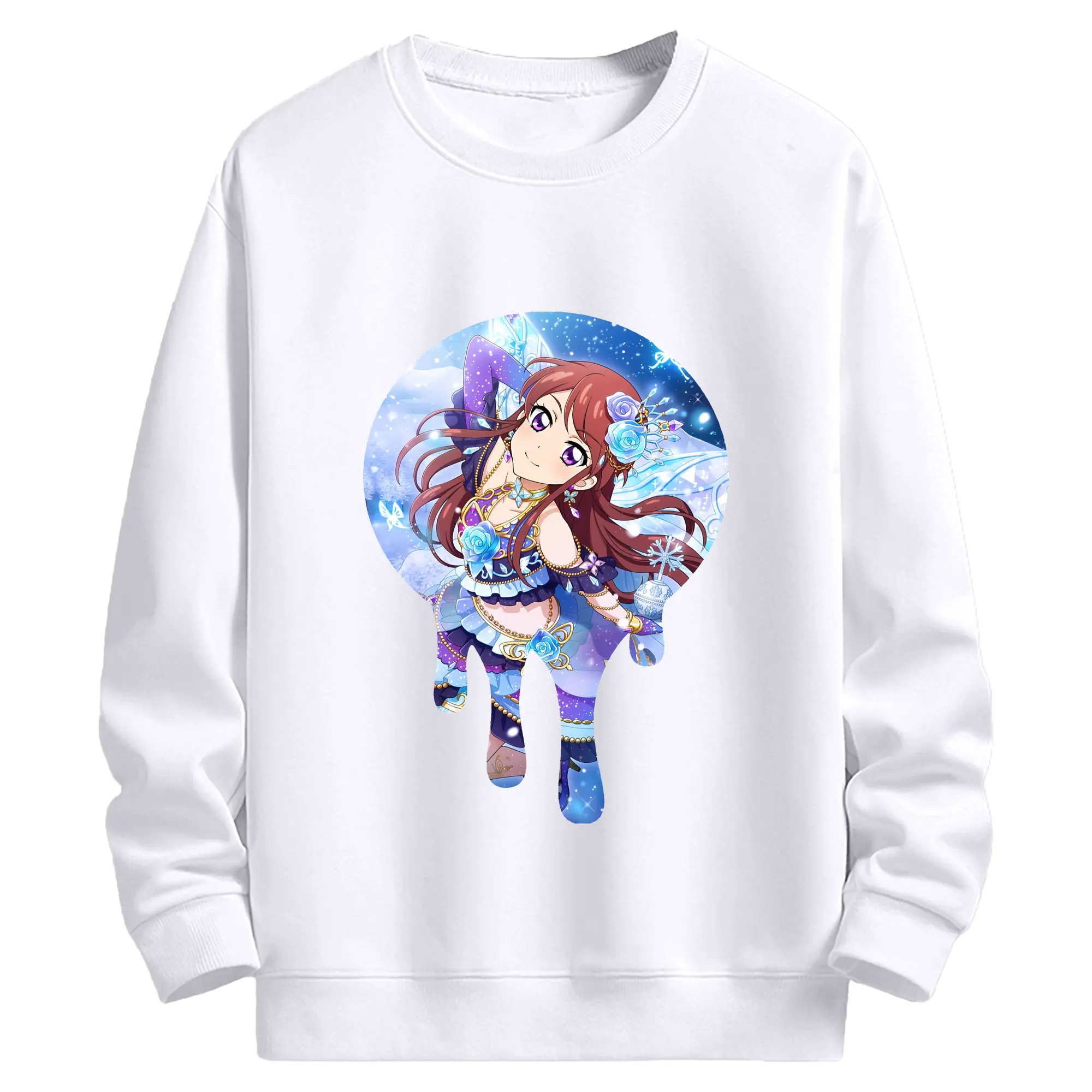 アイカツ グッズ 紫吹 蘭 - 高品質 クルーネック スウェット ・ コットン59％ ポリエステル41％ ・ ユニセックス 長袖 トレーナー ・ カジュアル デイリー スポーツ 散歩用