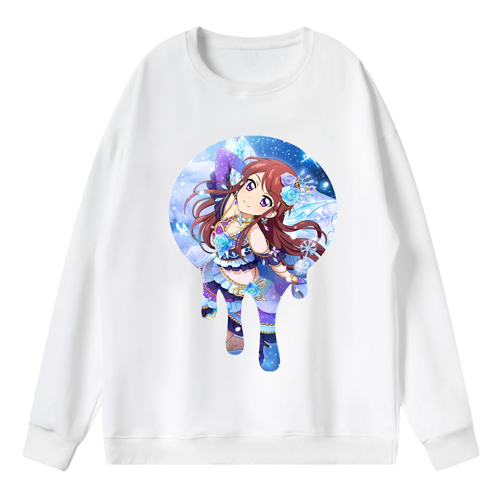 アイカツ グッズ 紫吹 蘭 - 薄手 クルーネック スウェット 裏毛260g · ポリエステル 春秋向け カジュアル 男女兼用 · トレーナー デイリー スポーツ 散歩に最適