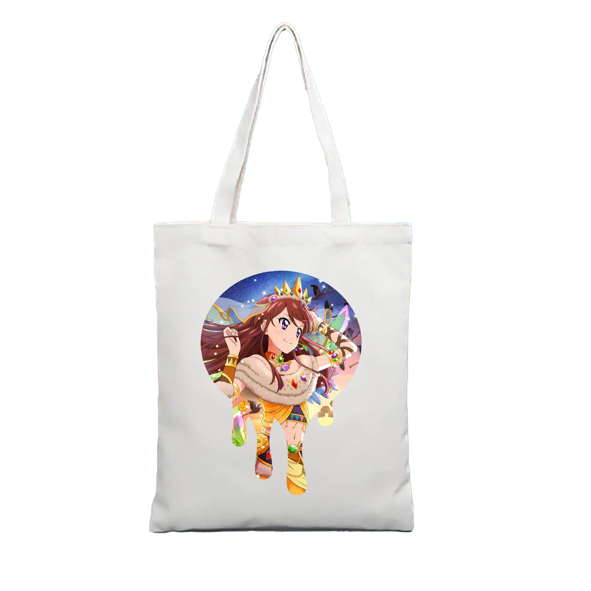 アイカツ グッズ 紫吹 蘭 - 縦型キャンバス手提げバッグ（トートバッグ） ・ キャンバス素材 ・ ショッピング用 ・ 軽量 丈夫 お手入れ簡単