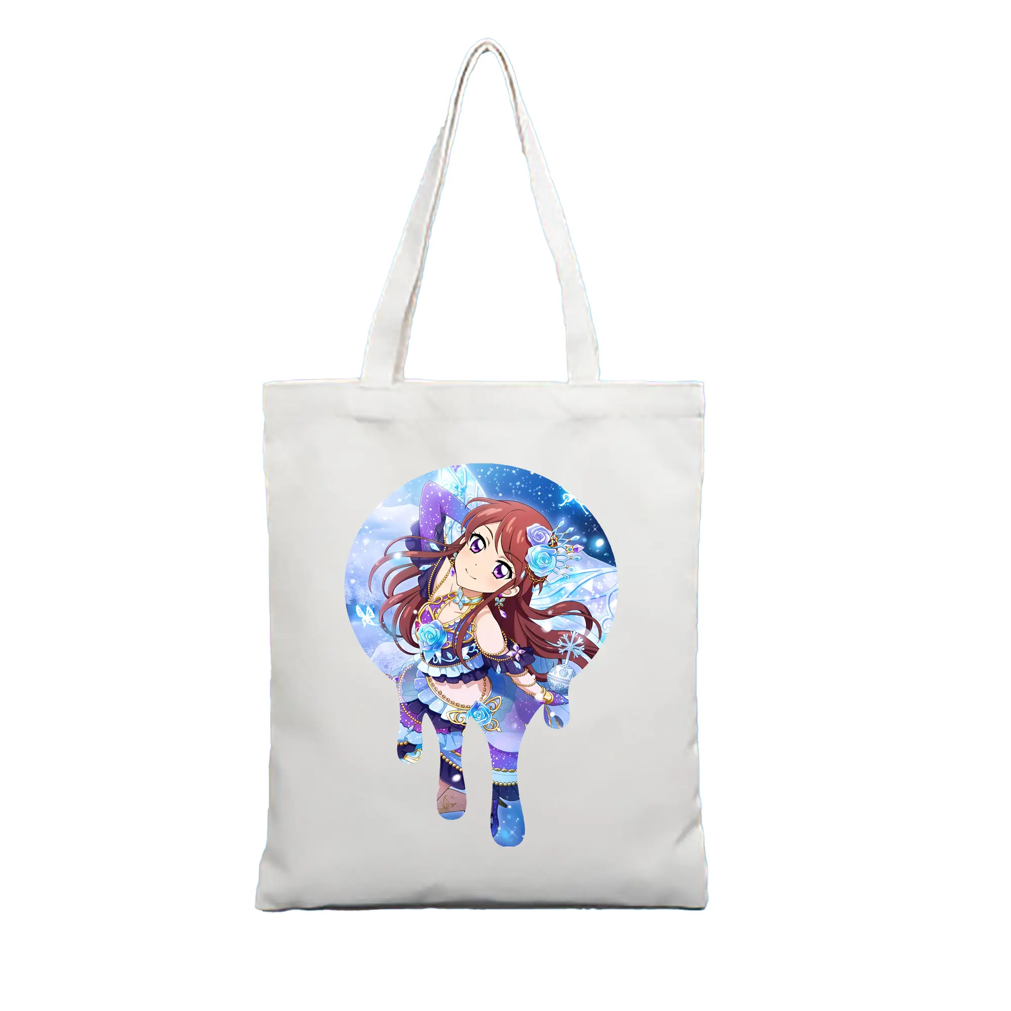 アイカツ グッズ 紫吹 蘭 - 縦型キャンバス手提げバッグ（トートバッグ） ・ キャンバス素材 ・ ショッピング用 ・ 軽量 丈夫 お手入れ簡単