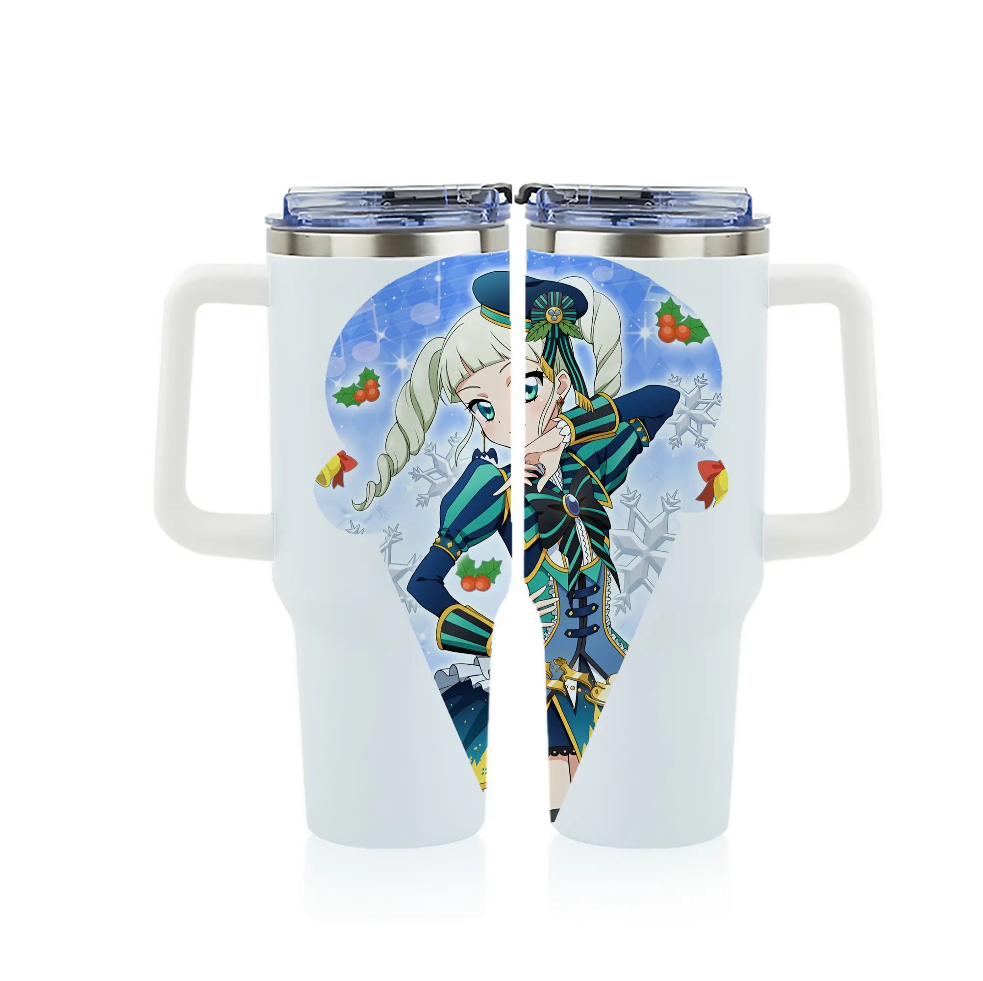 アイカツ グッズ 藤堂 ユリカ - 1200mL フルプリント車用タンブラー ・ 304ステンレス 内側 ・ 201ステンレス 外側 ・ 保温 保冷 ・ 通勤 ドライブ アウトドア用