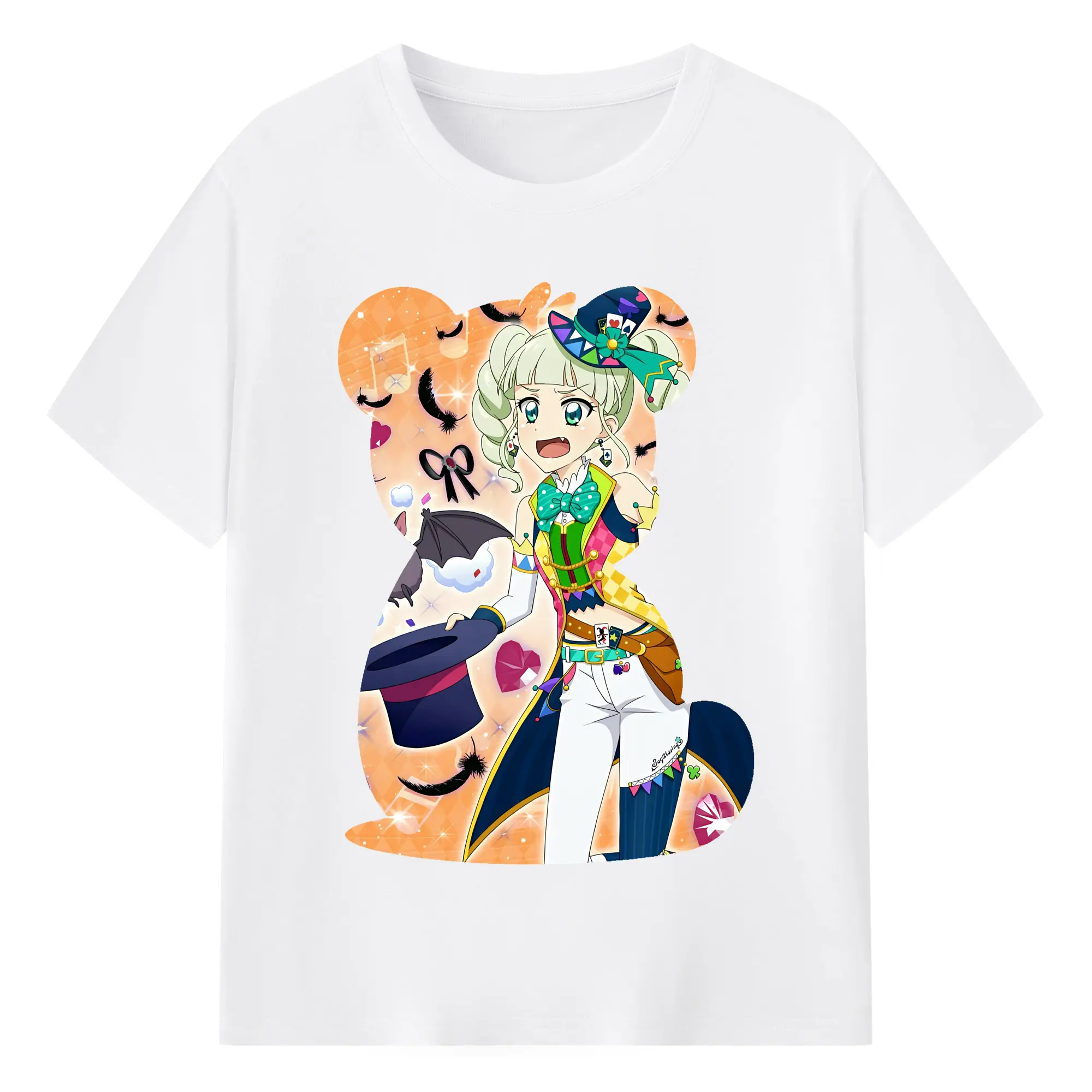 アイカツ グッズ 藤堂 ユリカ - 綿100％ 半袖Tシャツ ・ フロントプリント ・ 快適 通気性 ・ 日常使い 散歩 スポーツ用