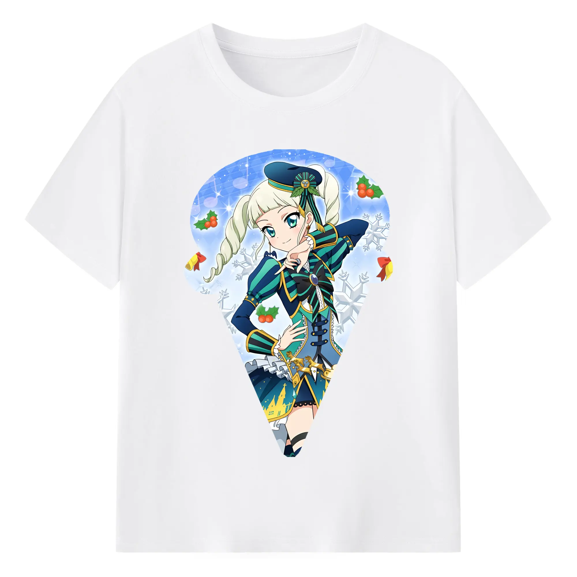 アイカツ グッズ 藤堂 ユリカ - 綿100％ 半袖Tシャツ ・ フロントプリント ・ 快適 通気性 ・ 日常使い 散歩 スポーツ用