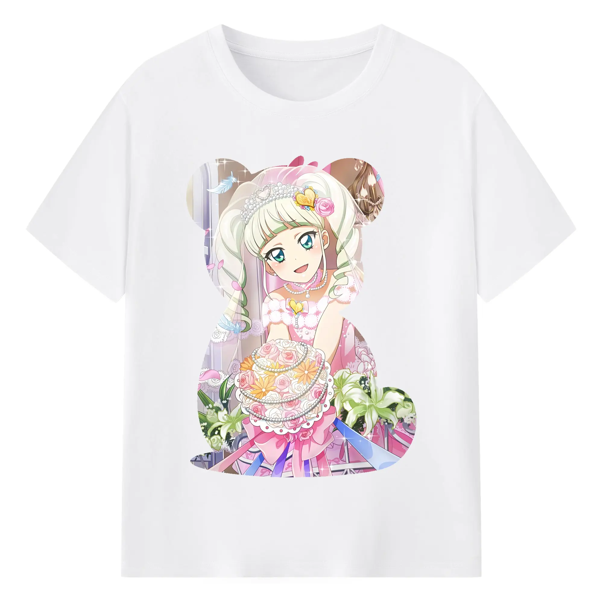 アイカツ グッズ 藤堂 ユリカ - 綿100％ 半袖Tシャツ ・ フロントプリント ・ 快適 通気性 ・ 日常使い 散歩 スポーツ用