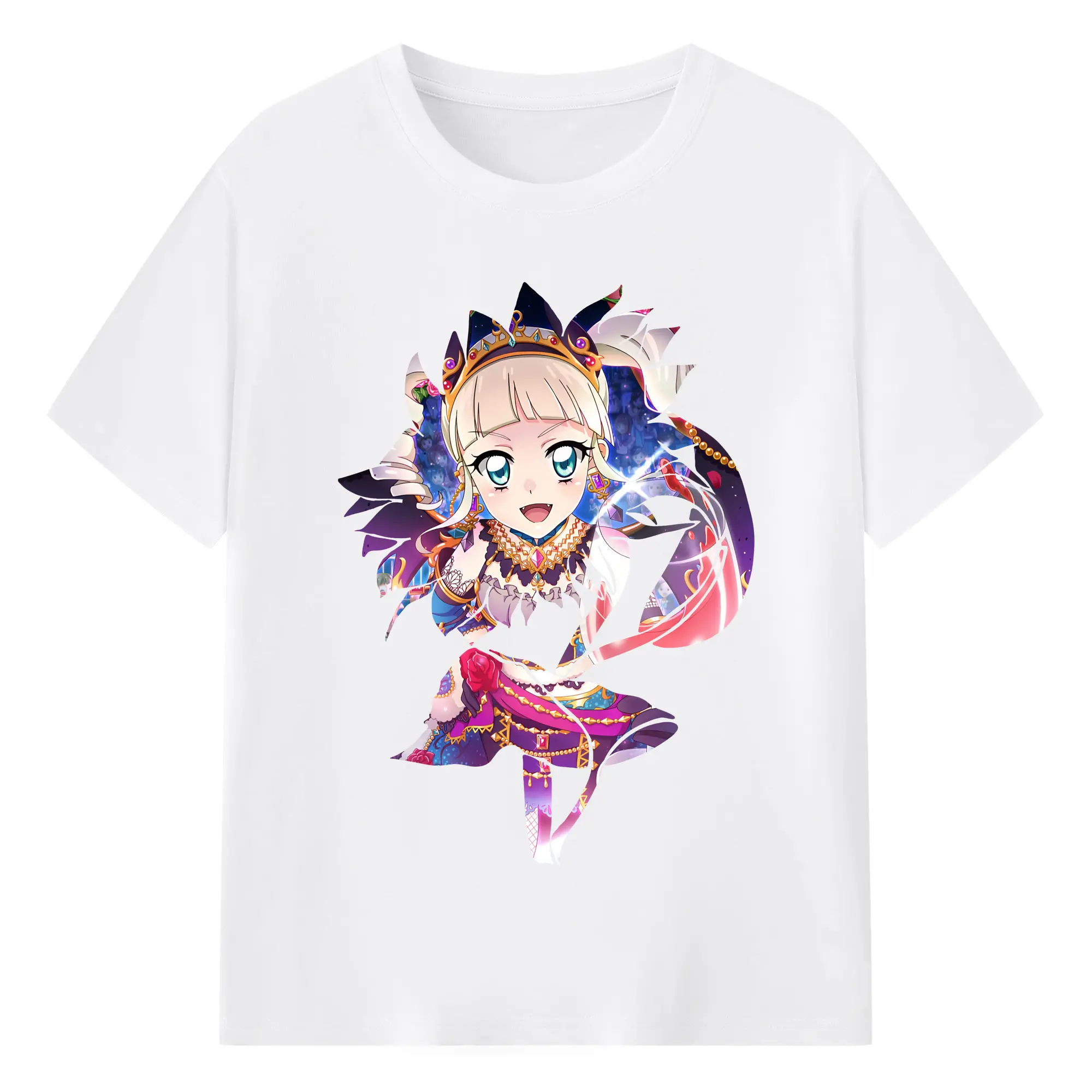 アイカツ グッズ 藤堂 ユリカ - 綿100％ 半袖Tシャツ ・ フロントプリント ・ 快適 通気性 ・ 日常使い 散歩 スポーツ用