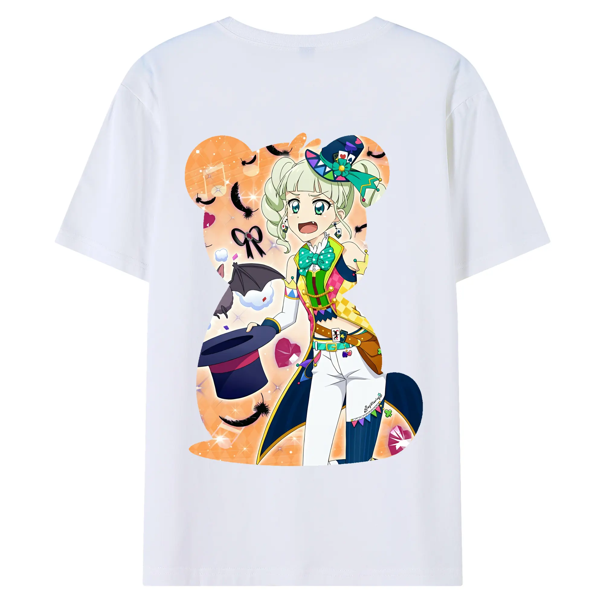 アイカツ グッズ 藤堂 ユリカ - 綿100％ 半袖Tシャツ ・ バックプリント ・ 快適 通気性 ・ 日常使い 散歩 スポーツ用