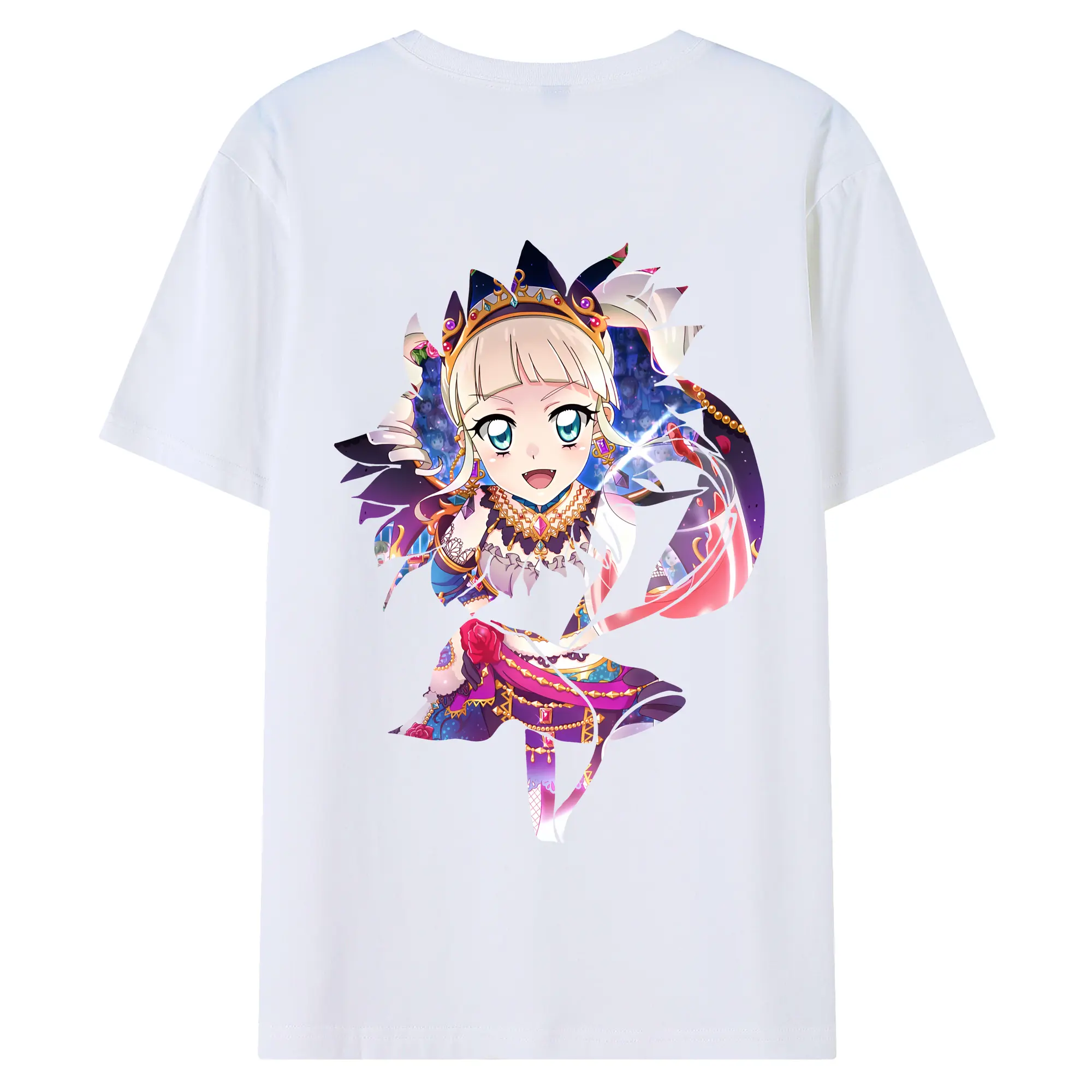 アイカツ グッズ 藤堂 ユリカ - 綿100％ 半袖Tシャツ ・ バックプリント ・ 快適 通気性 ・ 日常使い 散歩 スポーツ用